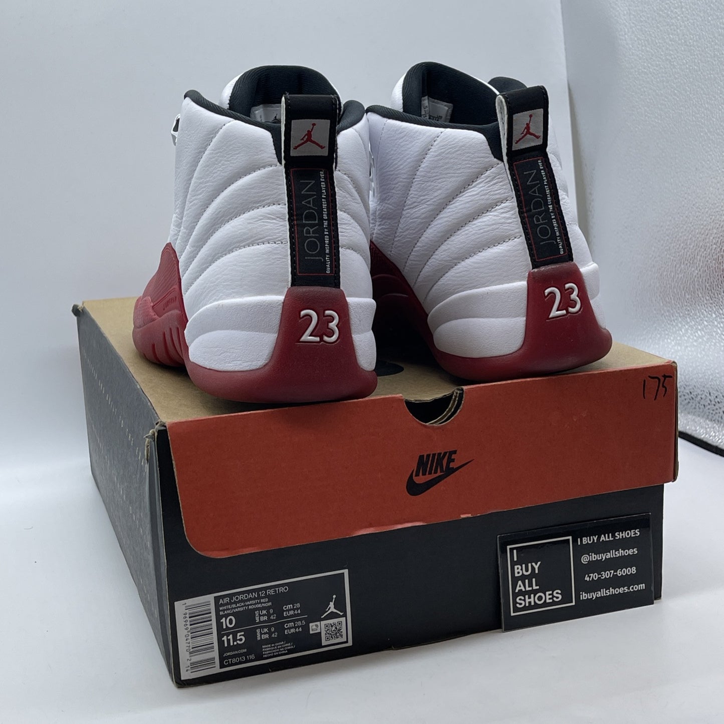 Size 10 - Jordan 12 Retro 2023 Mid Cherry Red White Leather (CT8013-116)