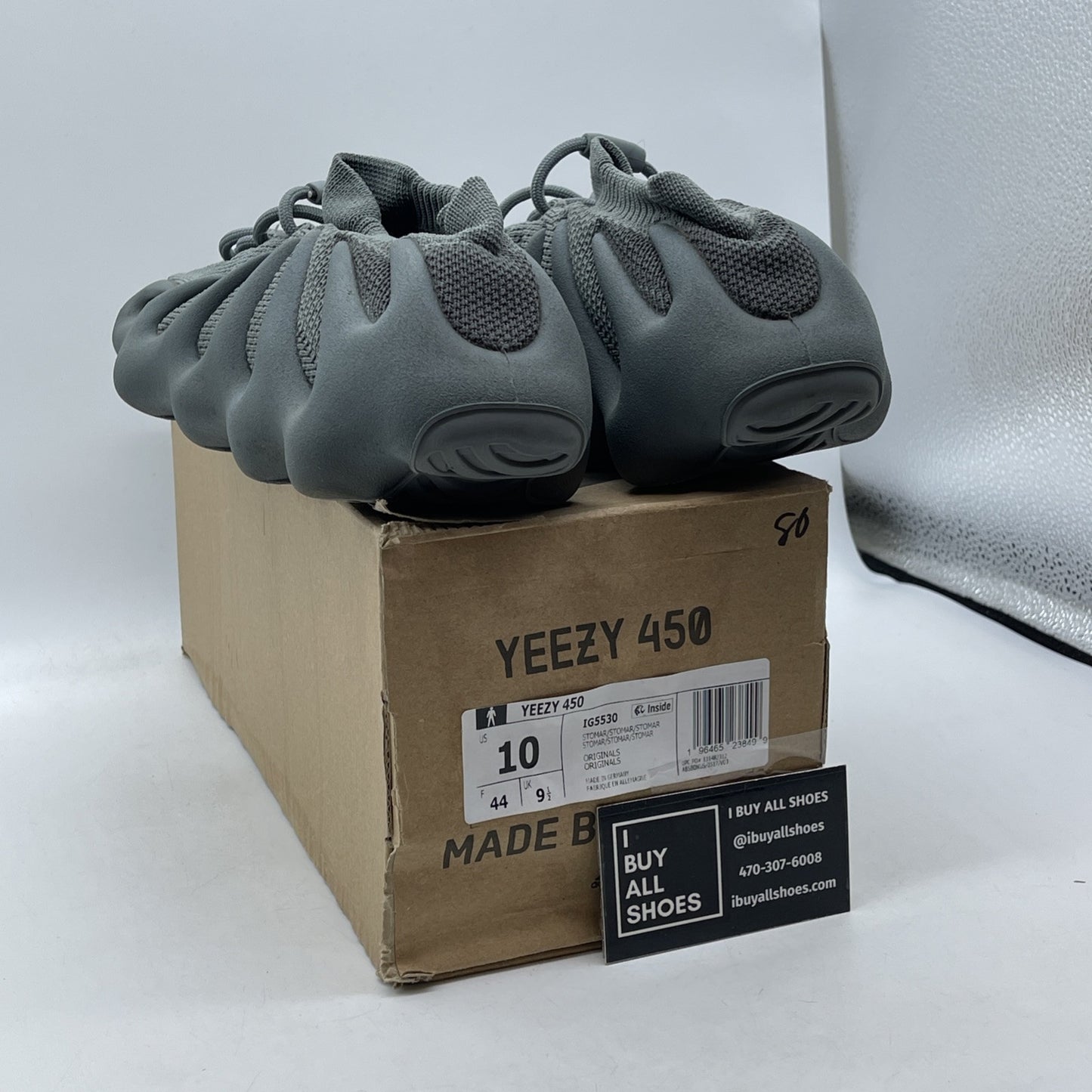 Size 10 - adidas Yeezy 450 Stone Marine Grey Suede (IG5530)