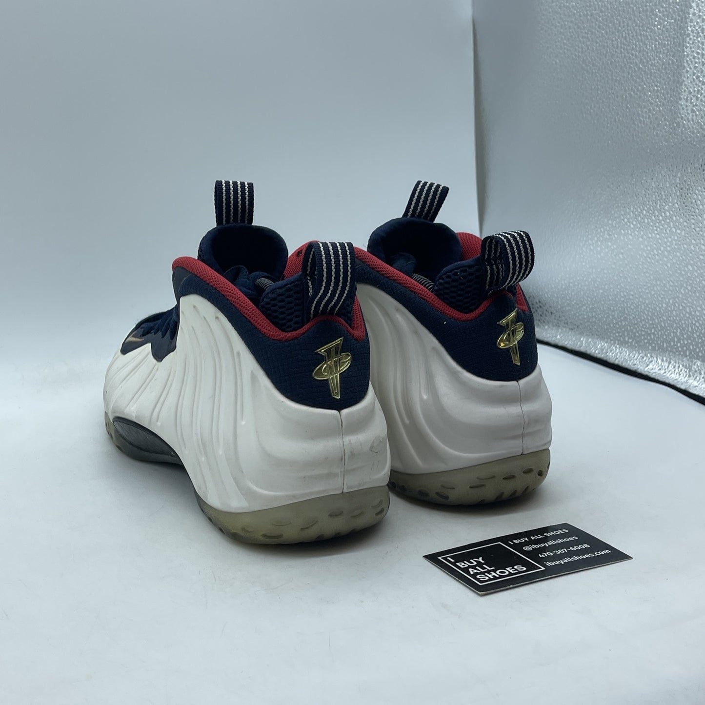Size 10.5 - Nike Air Foamposite One PRM Olympic White Blue Suede (575420-400)