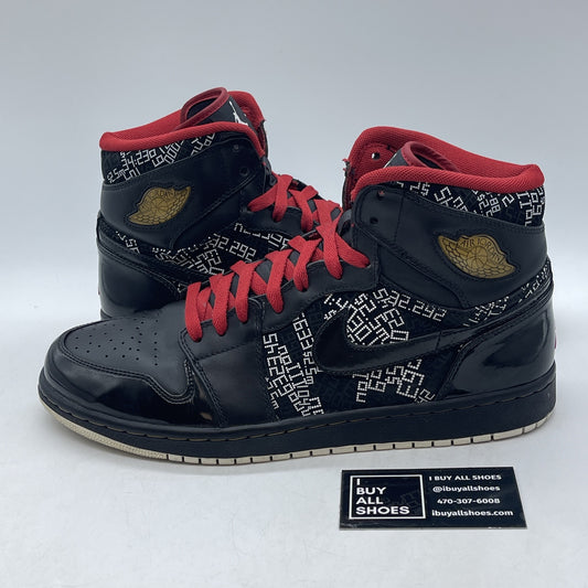 Size 10.5 - Air Jordan 1 Hof High Hall Of Fame Black White Red (371498-012)