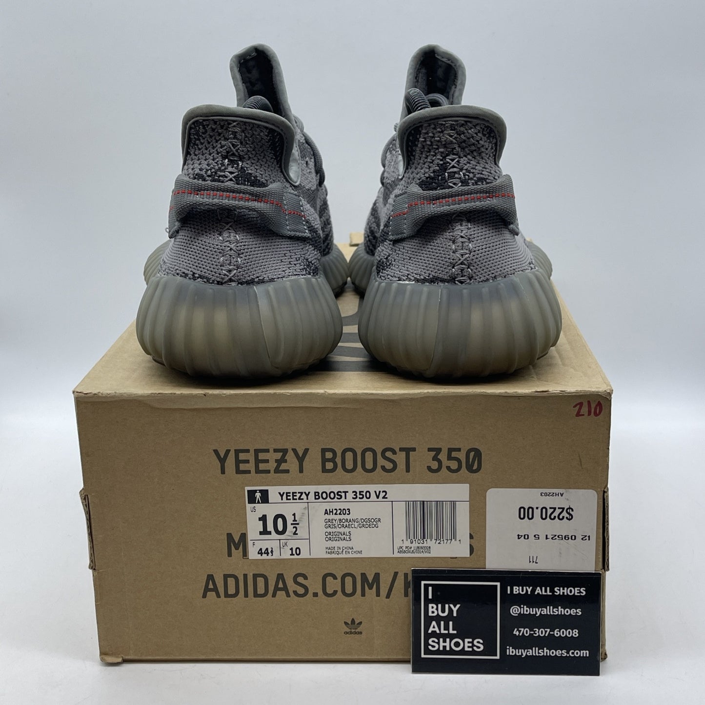 Size 10.5 - adidas Yeezy Boost 350 V2 Low Beluga 2.0 Grey Red Suede (AH2203)