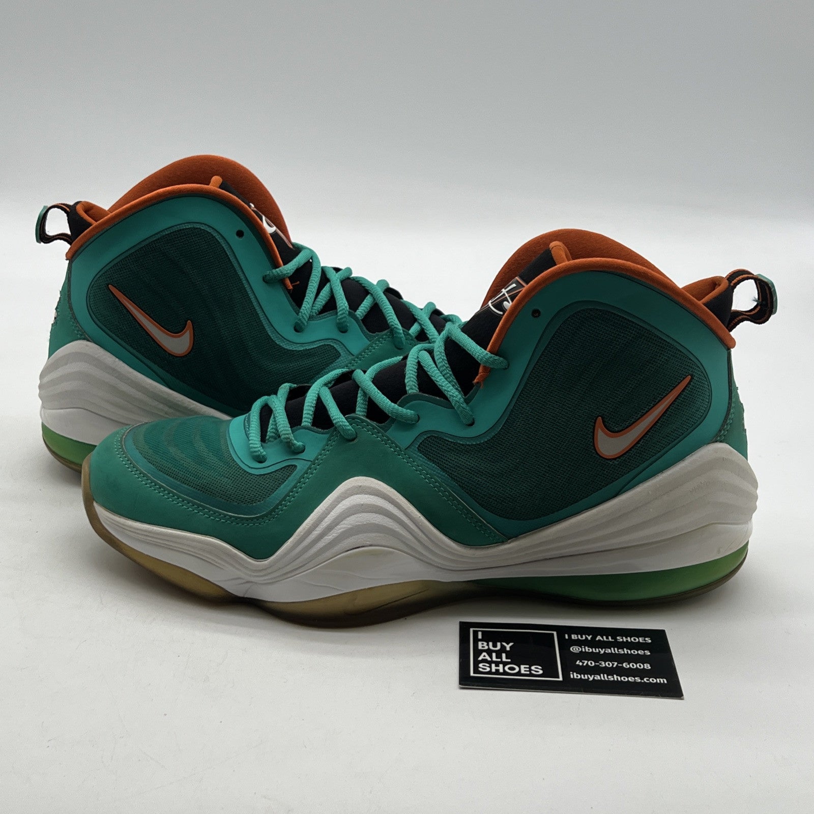 Size 11.5 - Nike Air Penny 5 Miami Dolphins (537331-300)