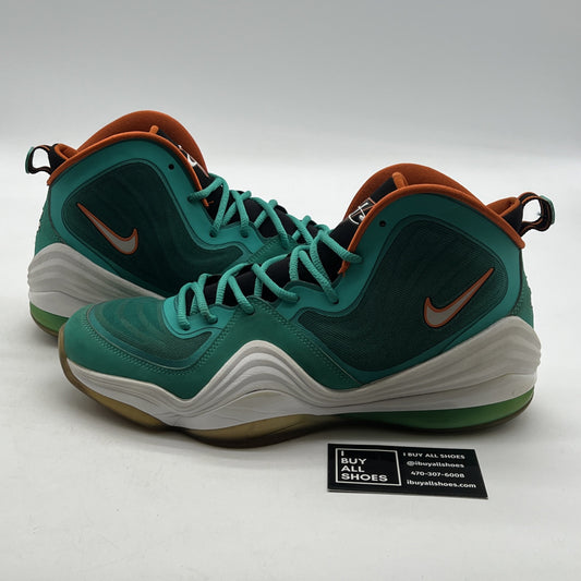 Size 11.5 - Nike Air Penny 5 Miami Dolphins (537331-300)