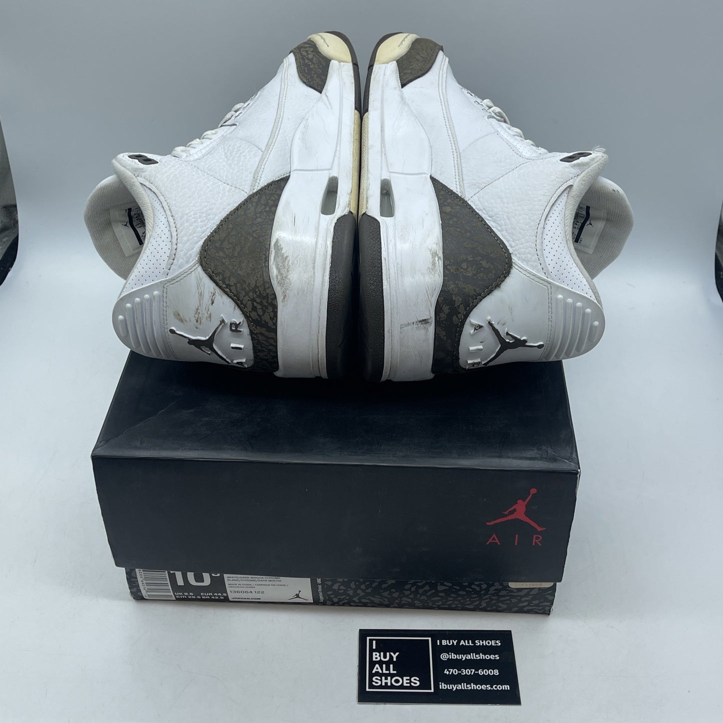 Size 10.5 - Air Jordan 3 Retro 2018 Mocha Brown White Suede (136064-122)