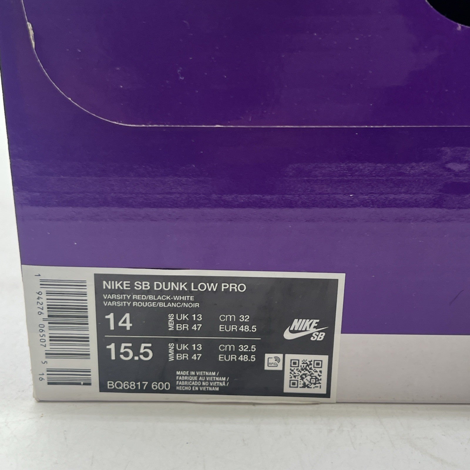 Size 14 - Nike SB Dunk Low J-Pack Chicago (BQ6817-600)