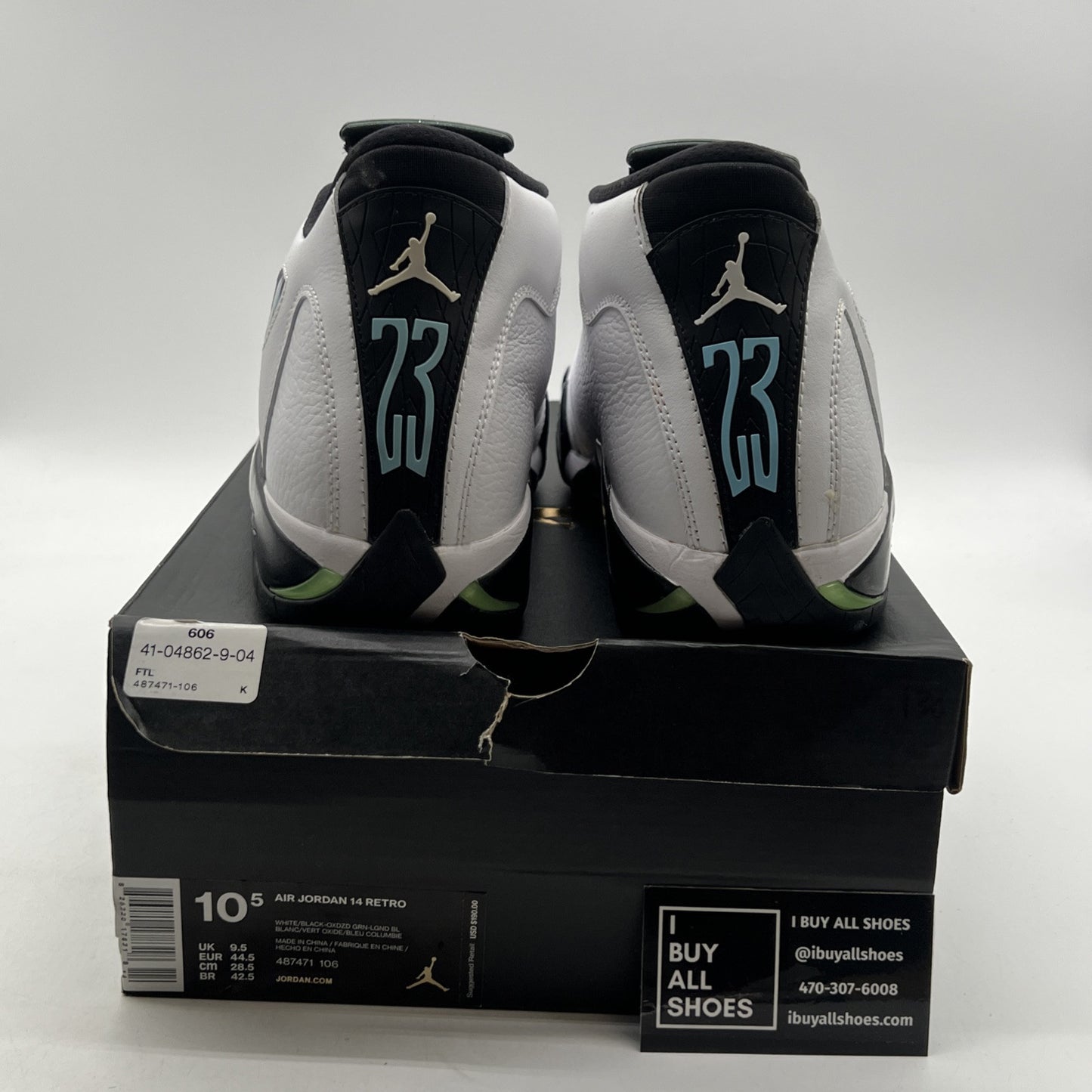 Size 10.5 - Air Jordan 14 Retro 2016 Oxidized Green (487471-106)