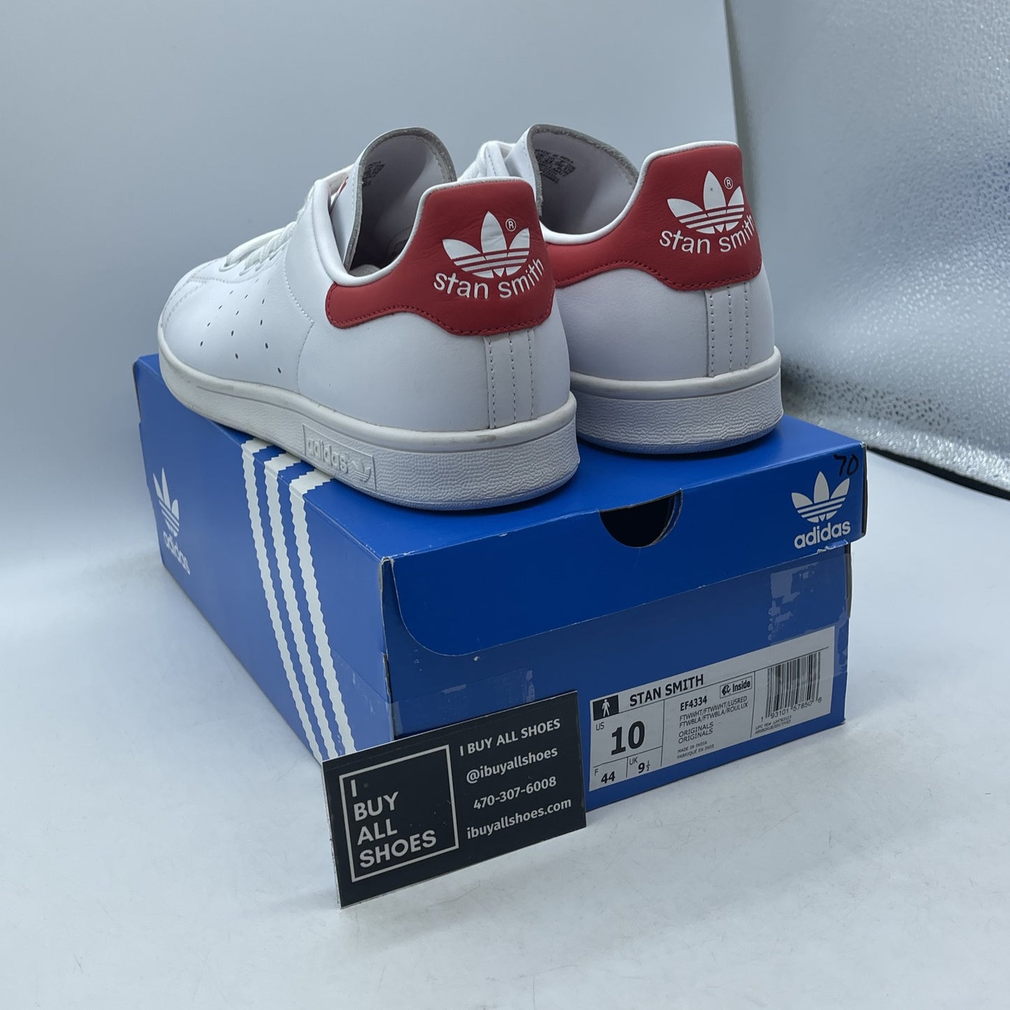 Size 10 - adidas Stan Smith Lush Red White Leather (EF4334)