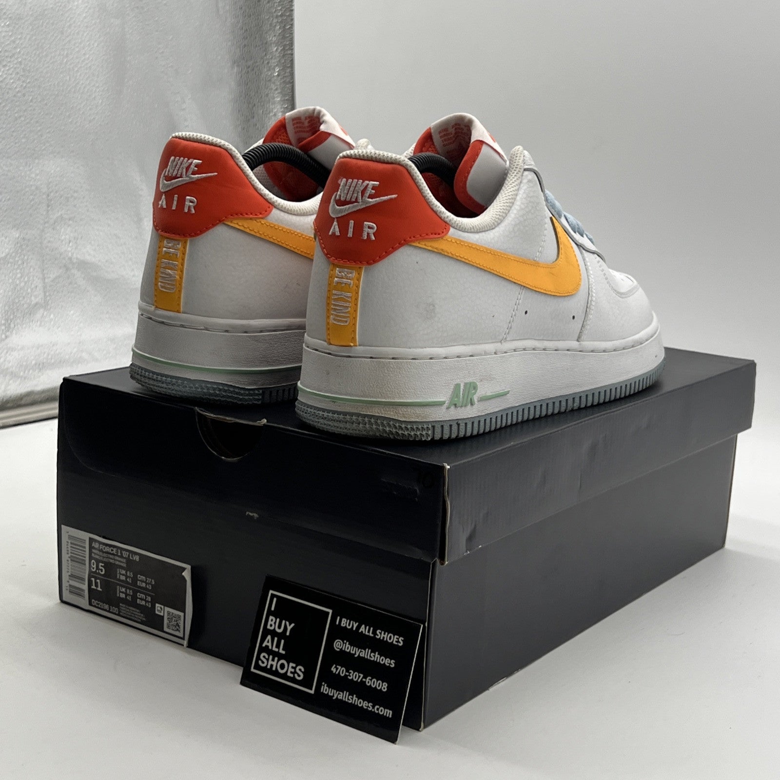 Size 9.5 - Nike Air Force 1 '07 LV8 Be Kind (DC2196-100)