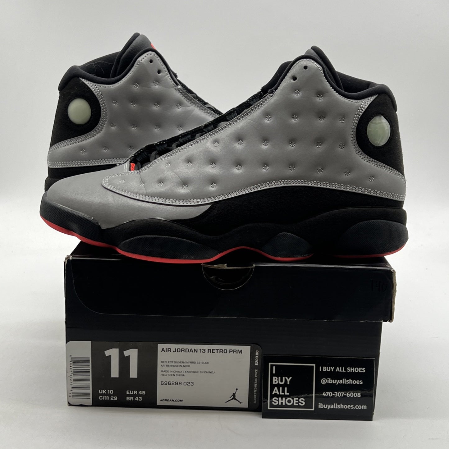 Size 11 - Air Jordan 13 Retro Reflective Silver (696208-023)