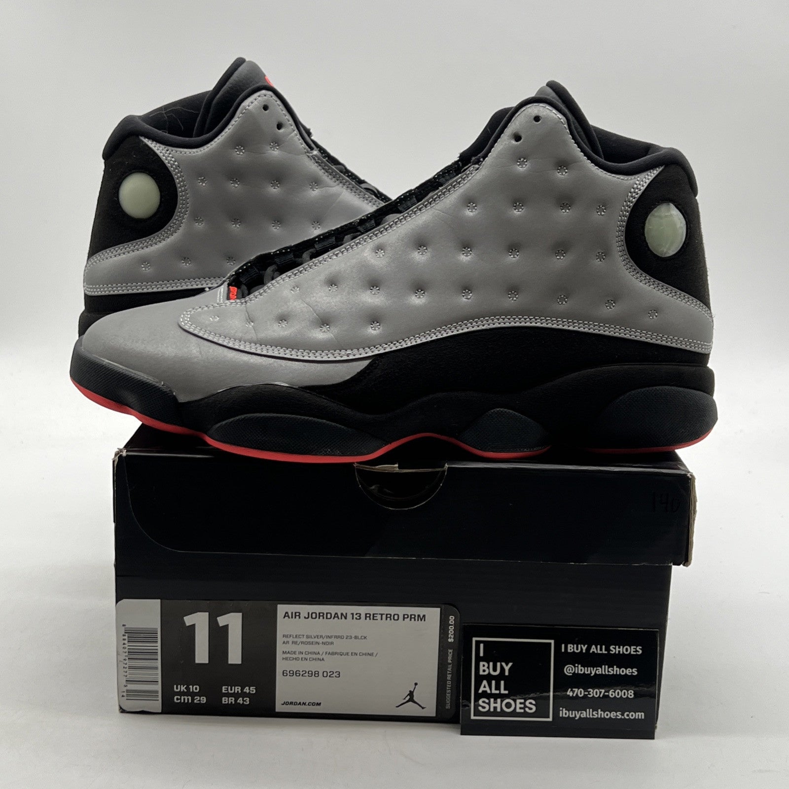 Size 11 - Air Jordan 13 Retro Reflective Silver (696208-023)
