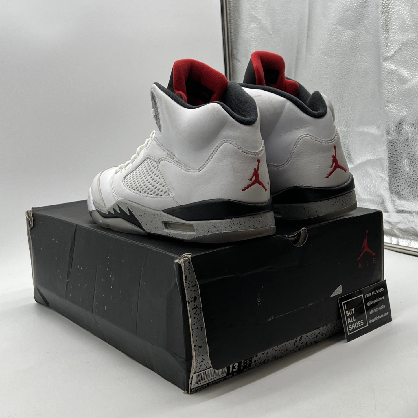 Size 13 - Air Jordan 5 Retro White Cement (136027-104)
