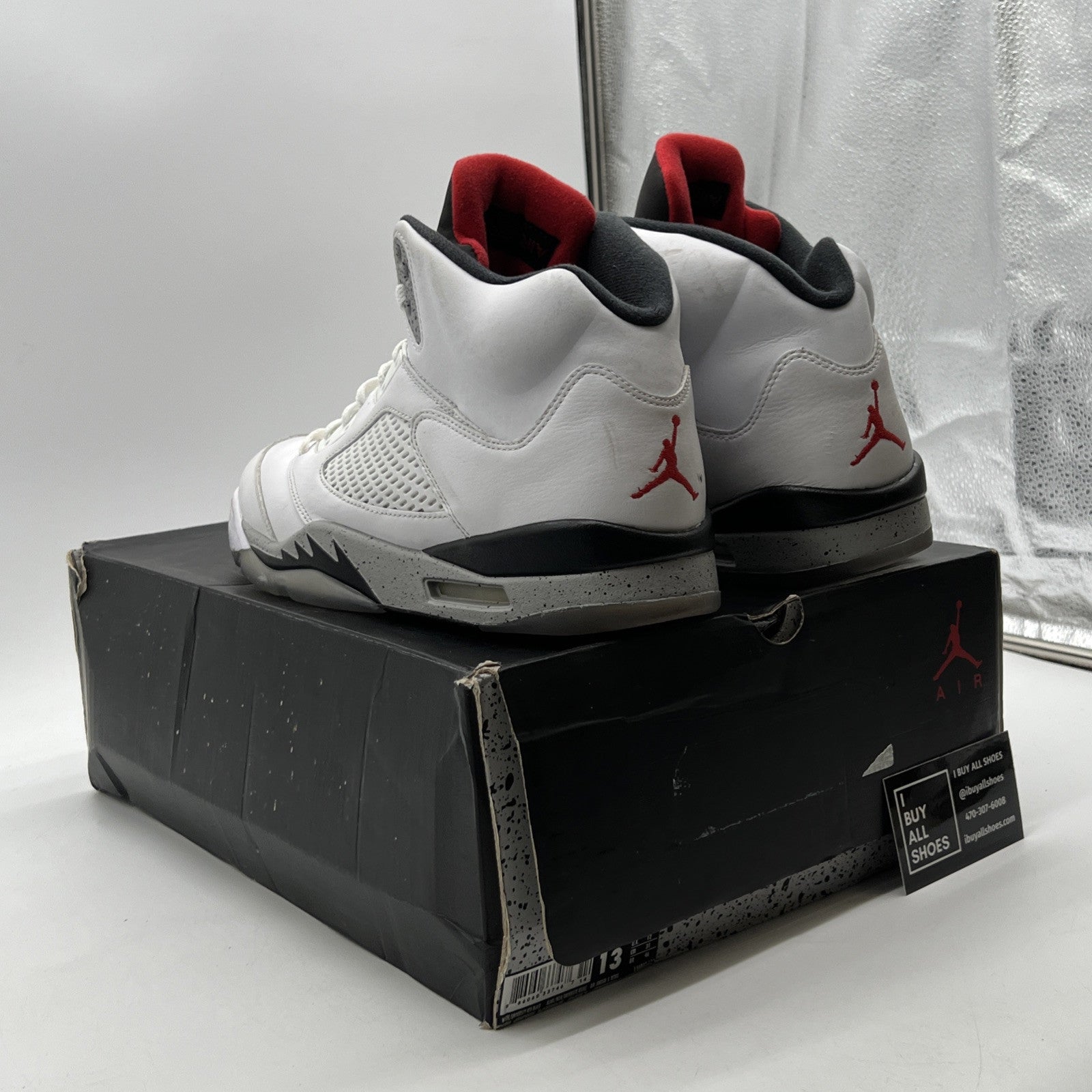 Size 13 - Air Jordan 5 Retro White Cement (136027-104)