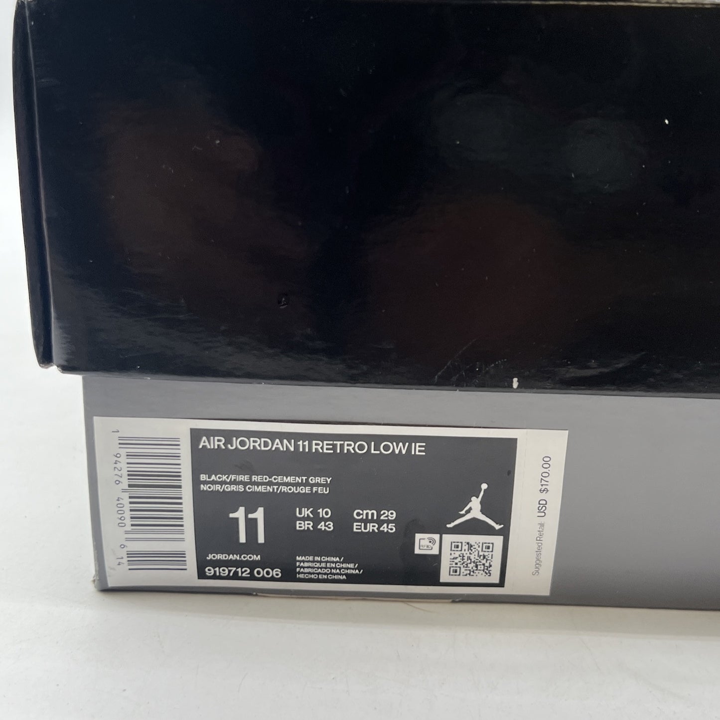 Size 11 - Air Jordan 11 Retro IE Low Black Cement (919712-006)