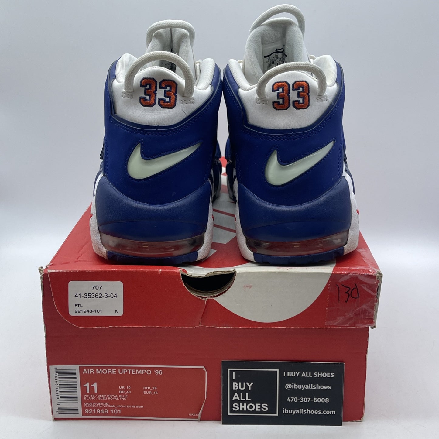 Size 11 - Nike Air More Uptempo Knicks Blue White Suede Leather (921948-101)