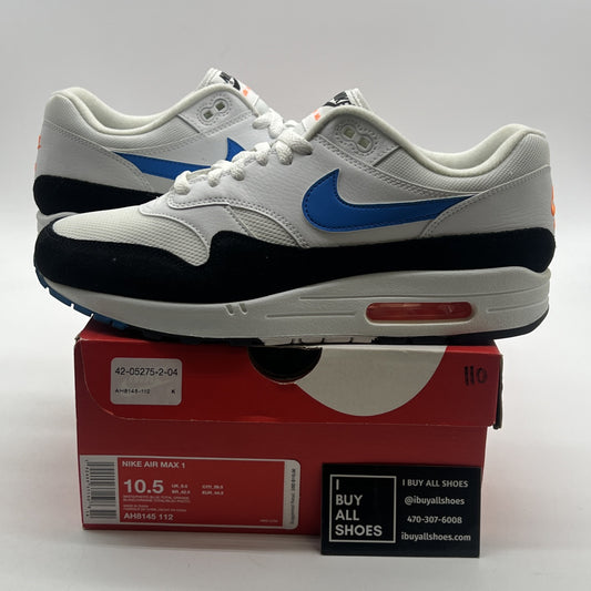 Size 10.5 - Nike Air Max 1 Photo Blue Total Orange (AH8145-112)