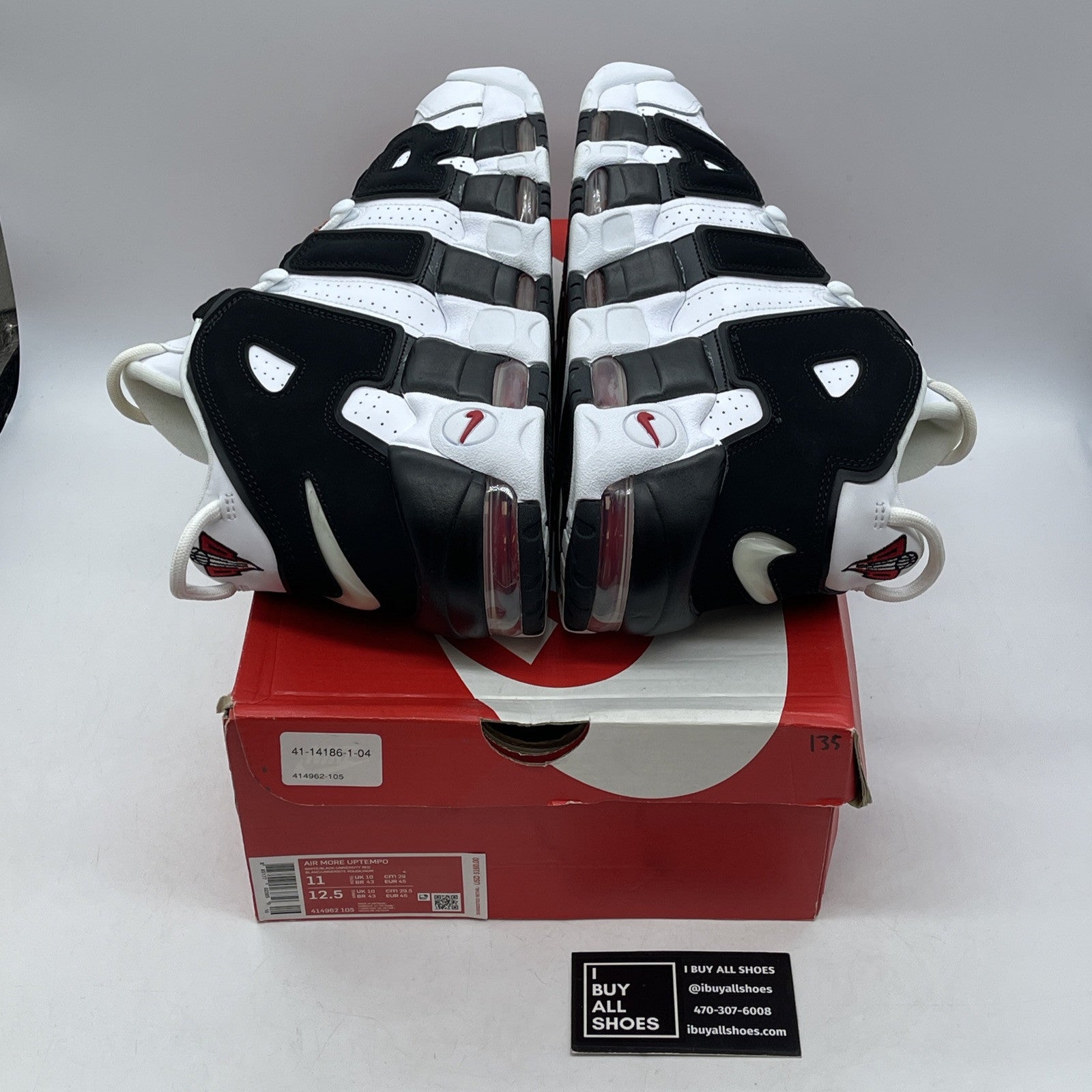Size 11 - Nike Air More Uptempo Scottie Pippen black White Suede (414962-105)
