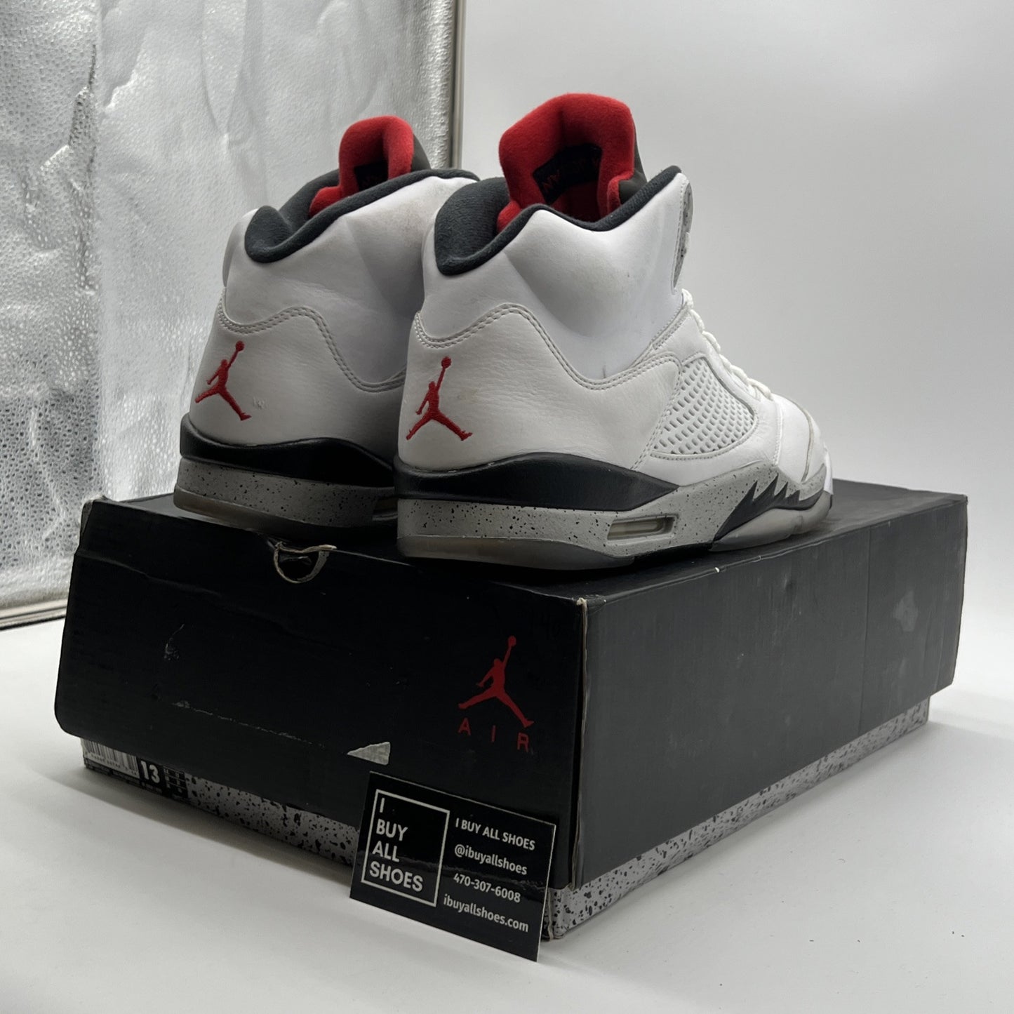 Size 13 - Air Jordan 5 Retro White Cement (136027-104)