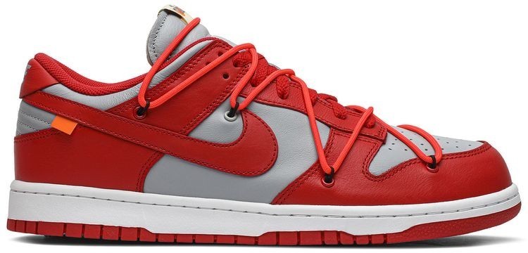 Size 10 - Nike Dunk Low x OFF-WHITE University Red Grey Leather (CT0856-600)