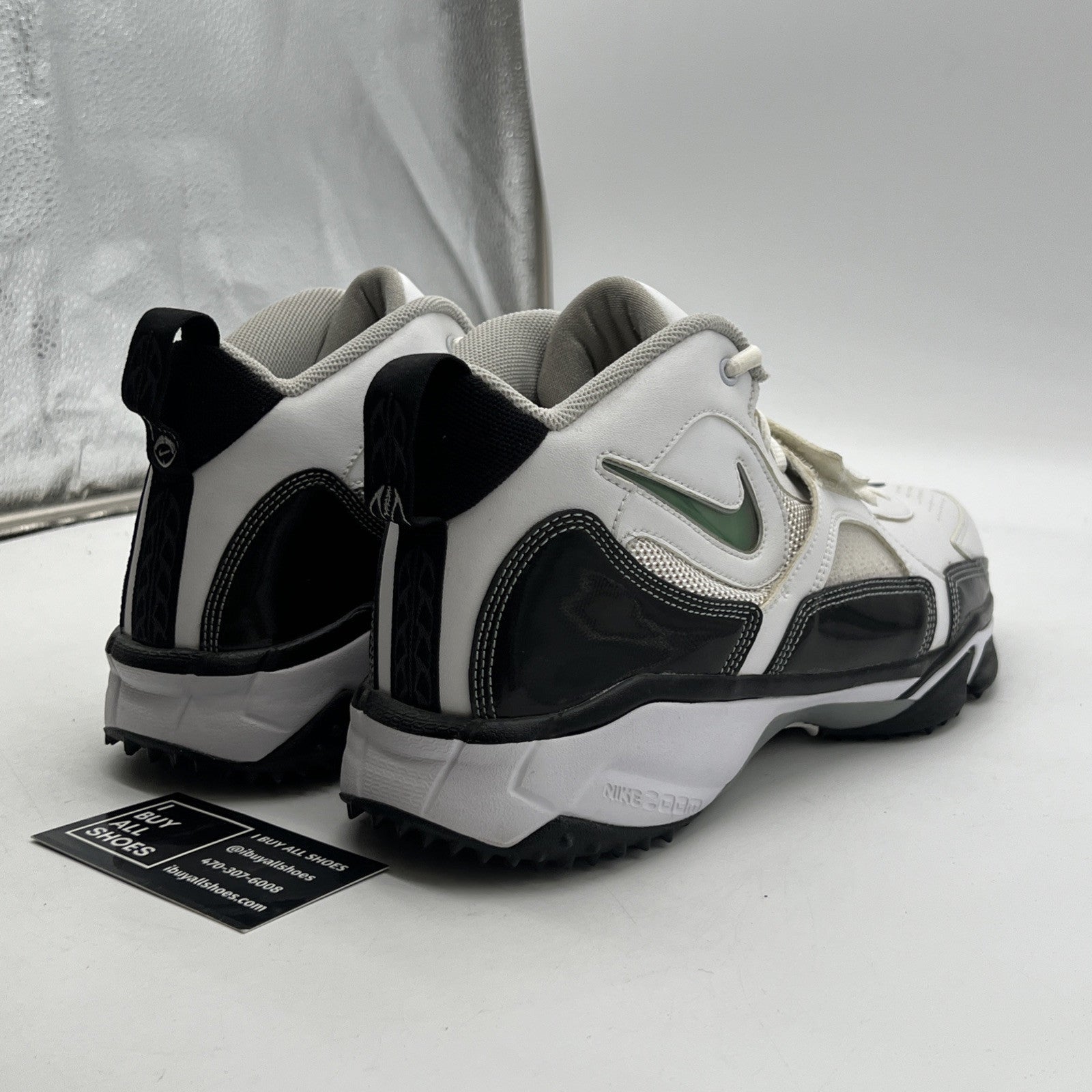Size 11W - Nike White Black Zoom Code Pro Shark Football Cleats (352640-102)