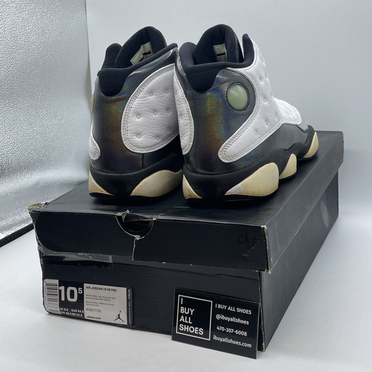Size 10.5 - Air Jordan 13 Retro Barons Grey White Leather (414571-115)