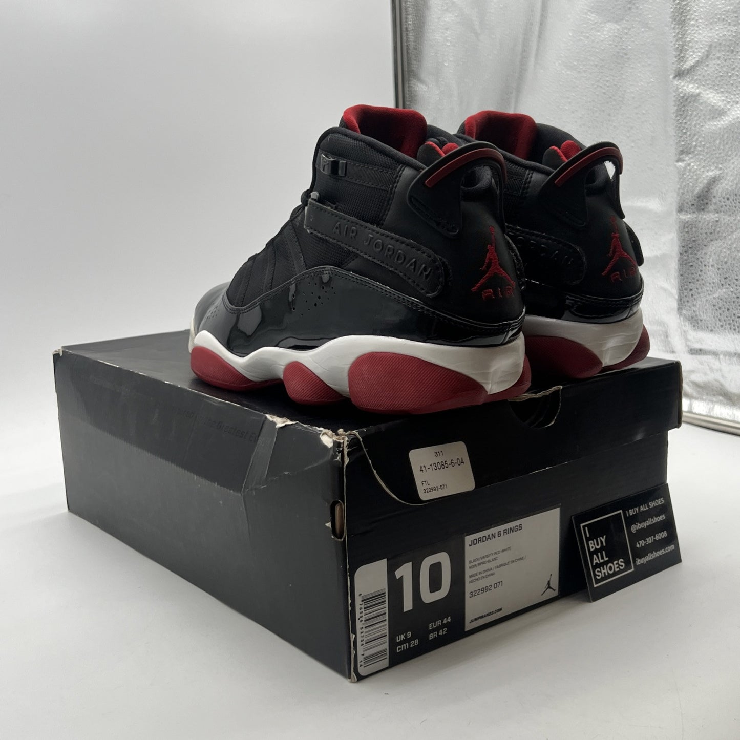 Size 10 - Air Jordan 6 Rings 2013 Bred (322992-071)