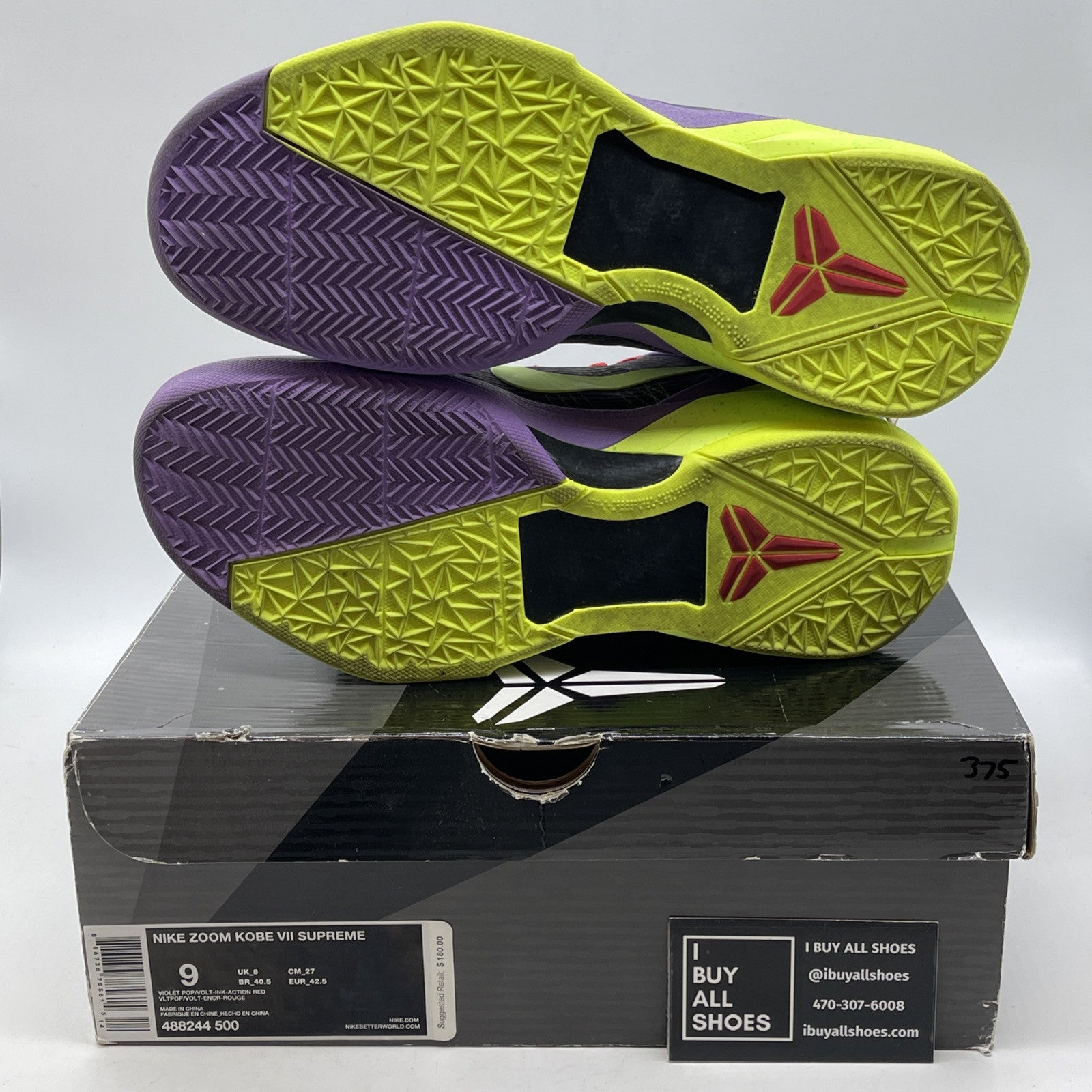 Size 9 - Nike Zoom Kobe 7 Supreme Christmas Purple Suede Leather (488244-500)