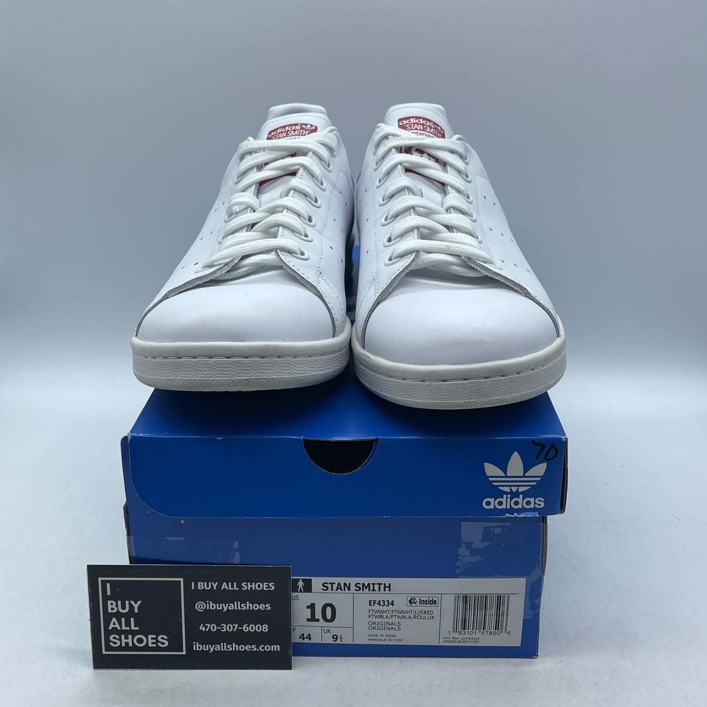 Size 10 - adidas Stan Smith Lush Red White Leather (EF4334)