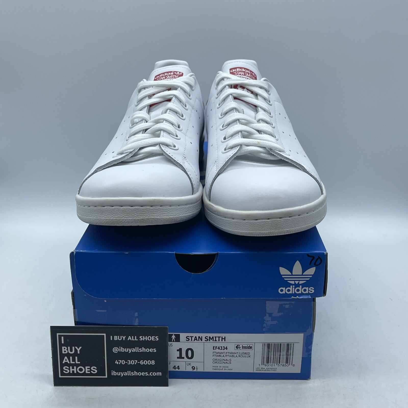 Size 10 - adidas Stan Smith Lush Red White Leather (EF4334)