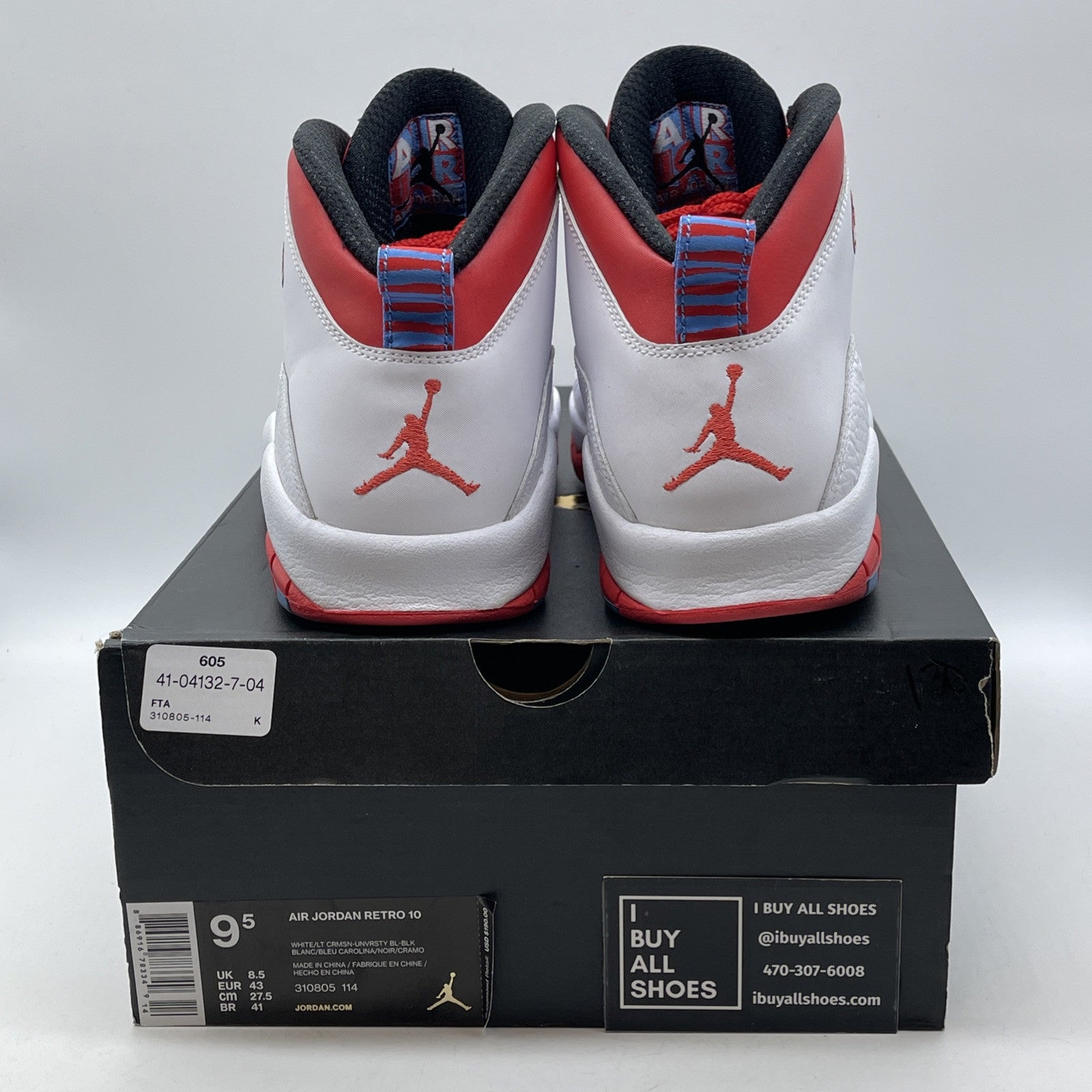 Size 9.5 - Air Jordan 10 Retro City Pack - Chicago White Red (310805-114)