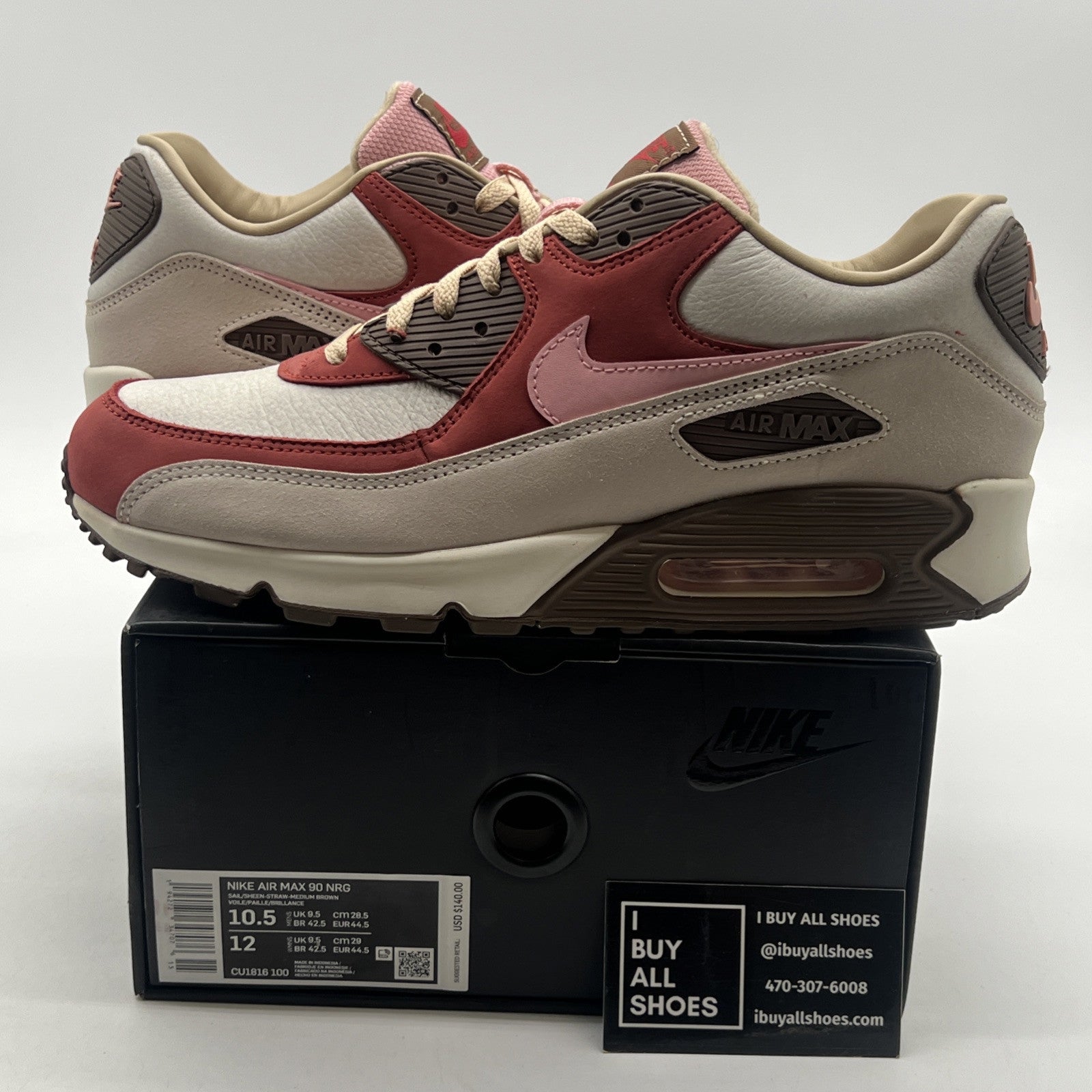 Size 10.5 - Nike DQM x Air Max 90 2021 Bacon (CU1816-100)