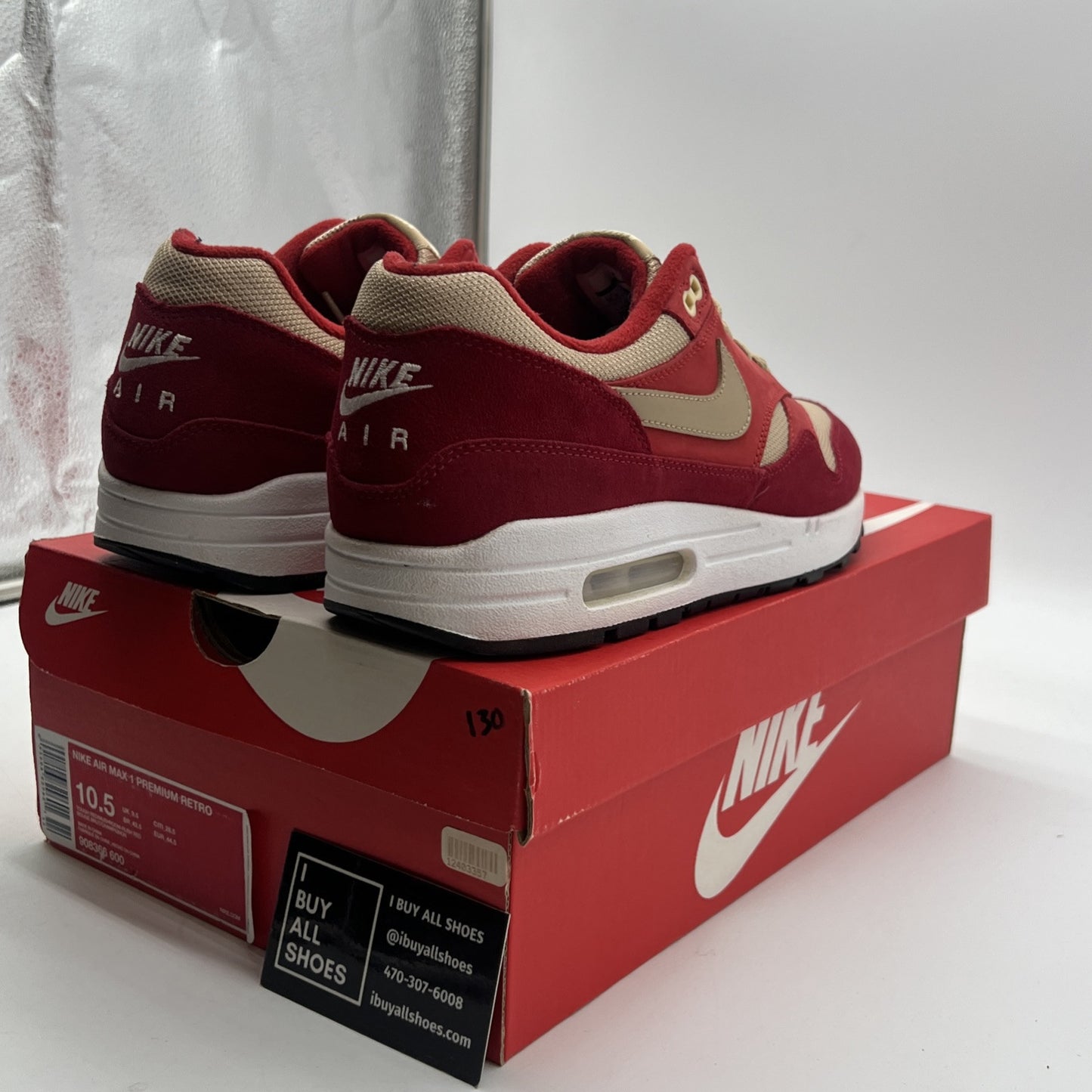 Size 10.5 - Nike Air Max 1 Premium Retro Red Curry (908366-600)
