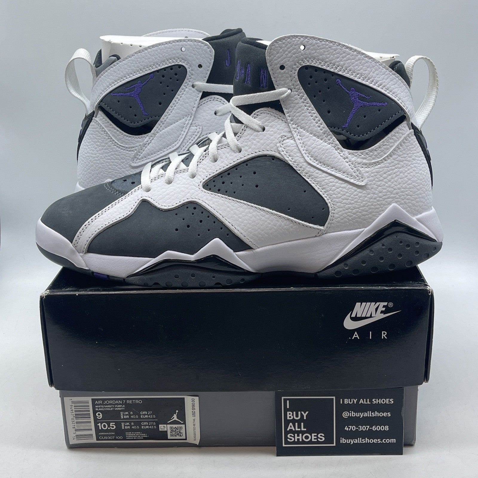 Size 9 - Air Jordan 7 Retro 2021 Flint Grey White Suede Leather (CU9307-100)