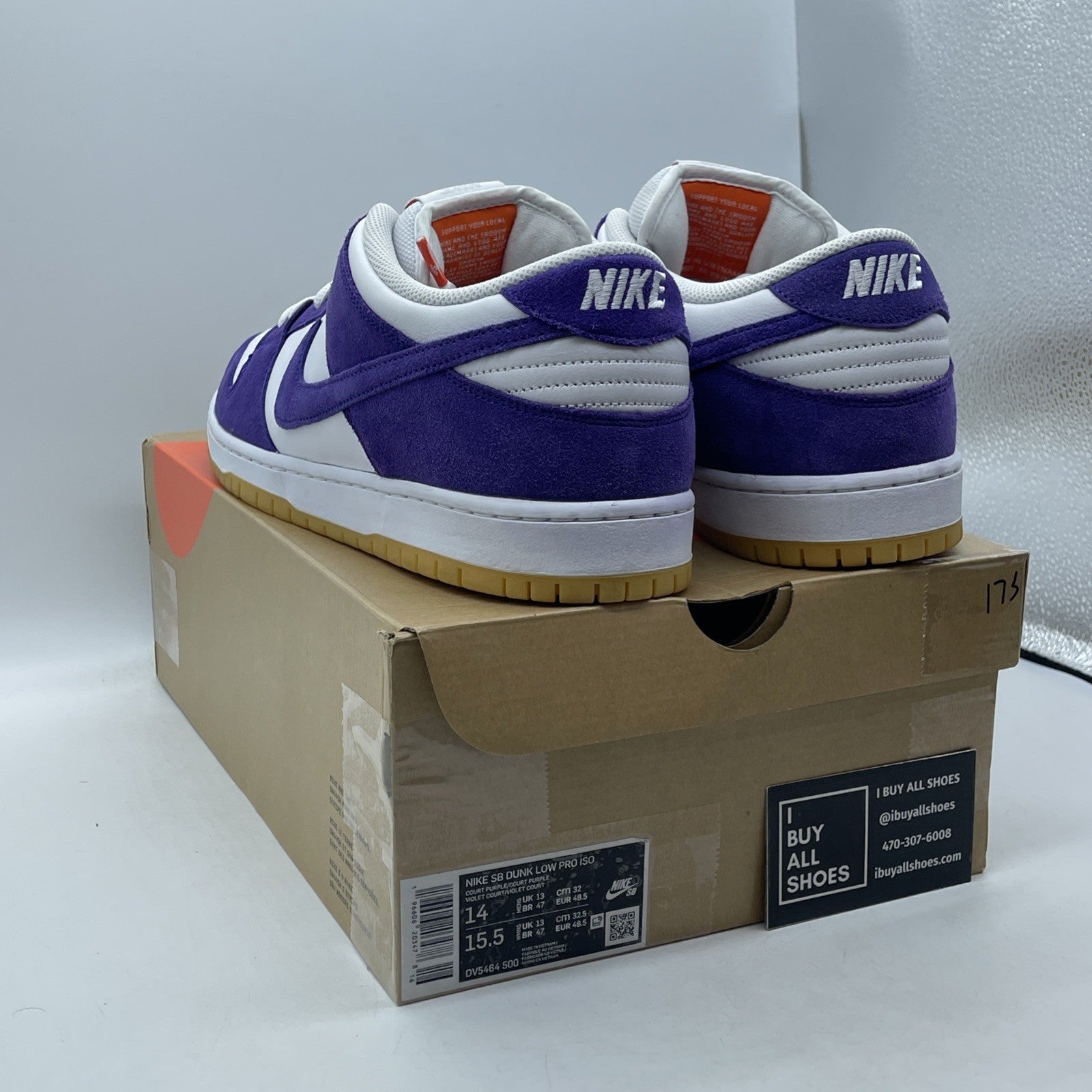 Size 14 - Nike SB Dunk Low Pro ISO Orange Label Court Purple (DV5464-500)