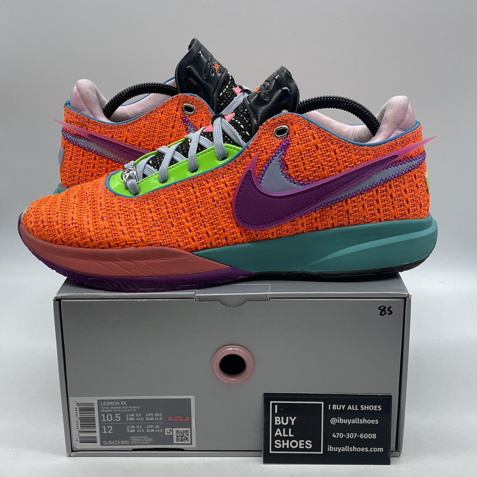 Size 10.5 - Nike LeBron 20 Chosen 1 Orange Purple Suede Leather (DJ5423-800)