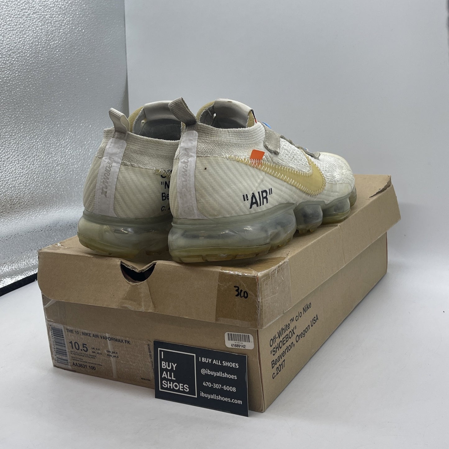 Size 10.5 - Nike Off-White x Air VaporMax Part 2 White Suede (AA3831-100)