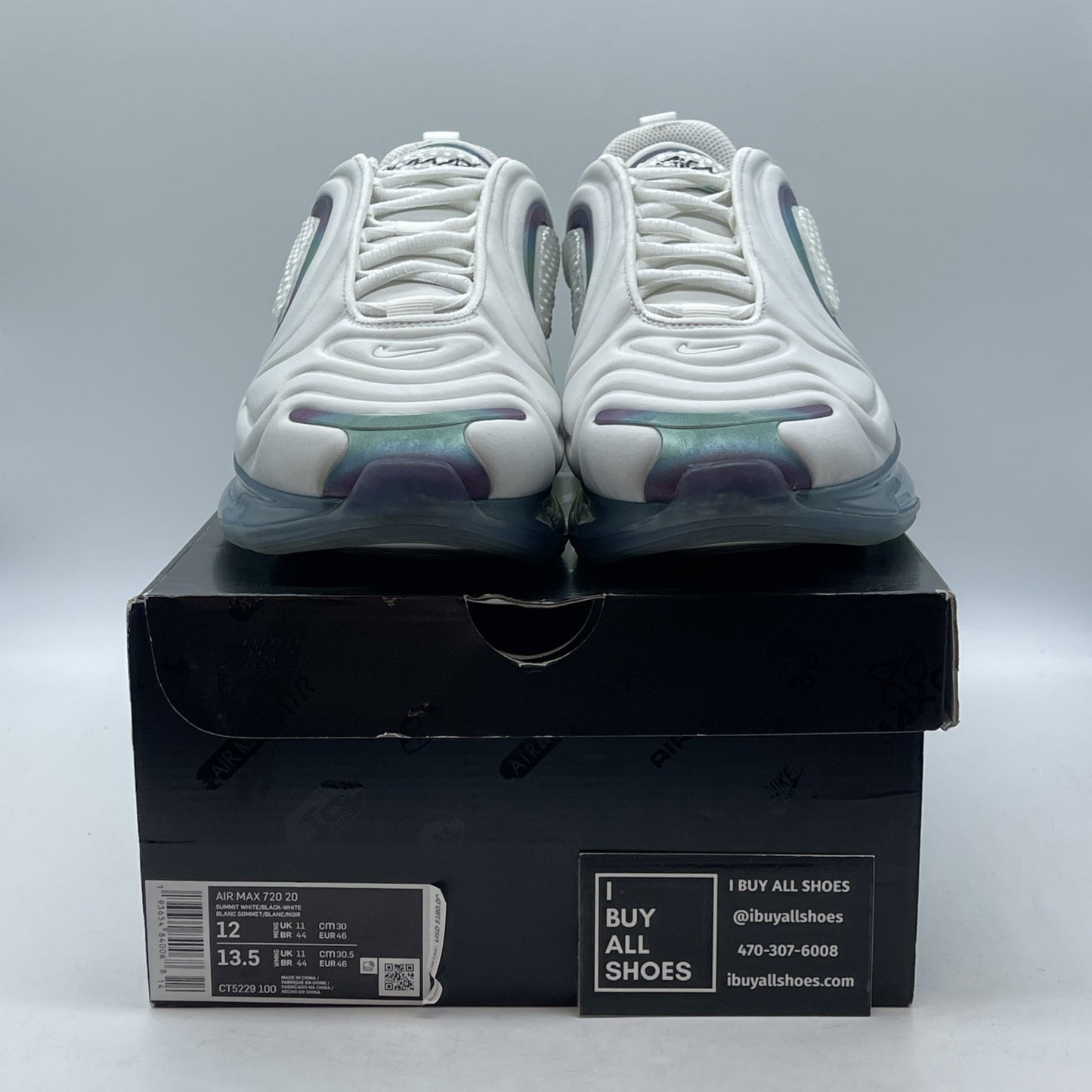 Size 12 - Nike Air Max 720 Bubble Pack White Purple Suede (CT5229-100)