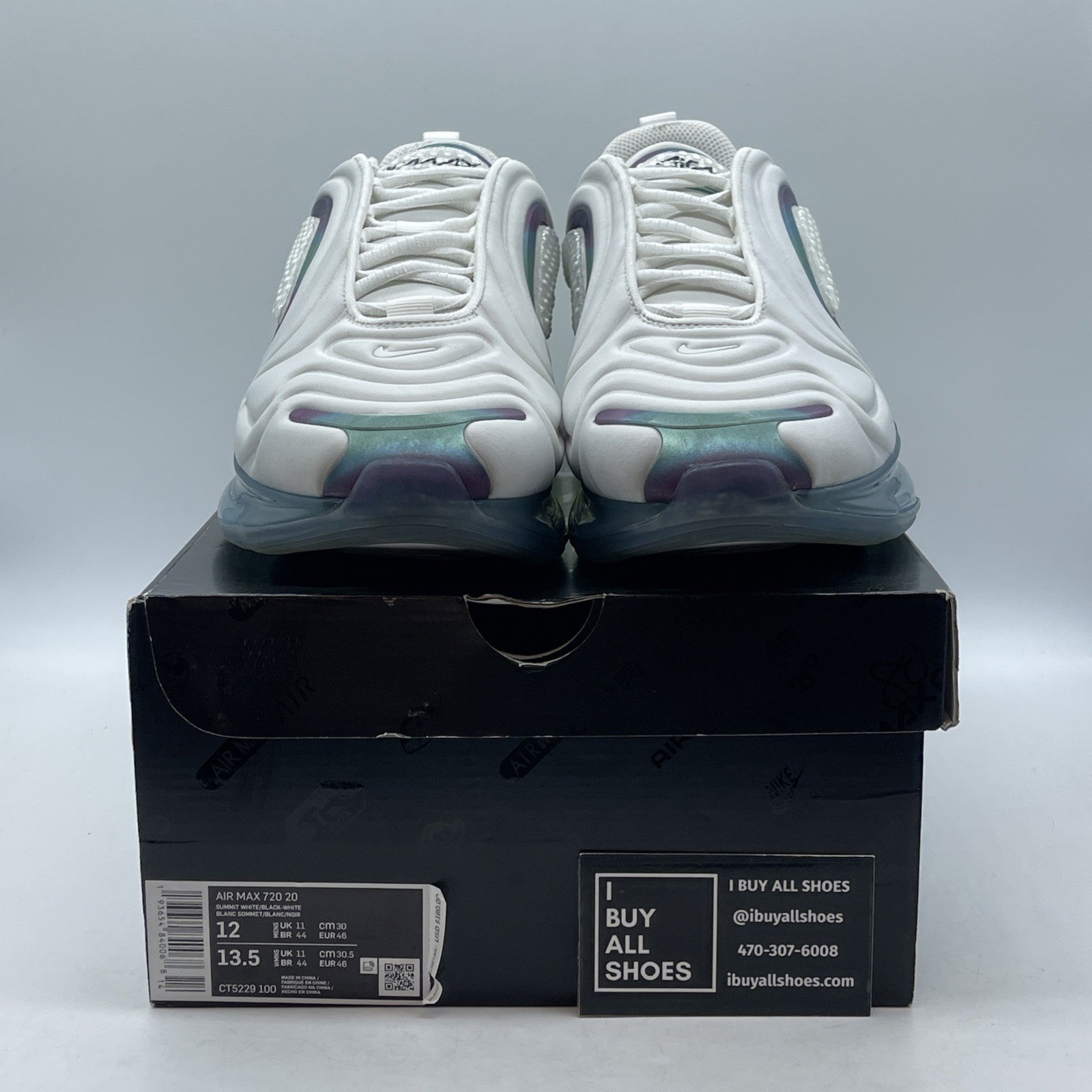 Size 12 - Nike Air Max 720 Bubble Pack White Purple Suede (CT5229-100)