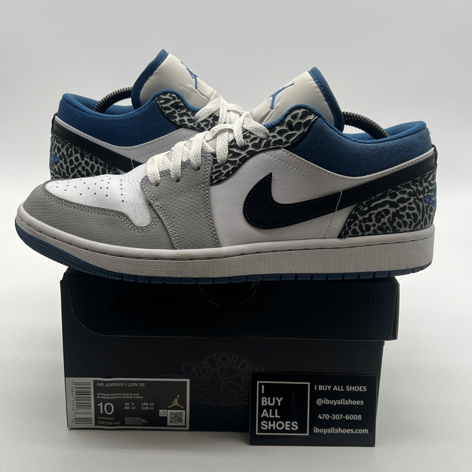 Size 10 - Air Jordan 1 Low True Blue (DM1199-140)