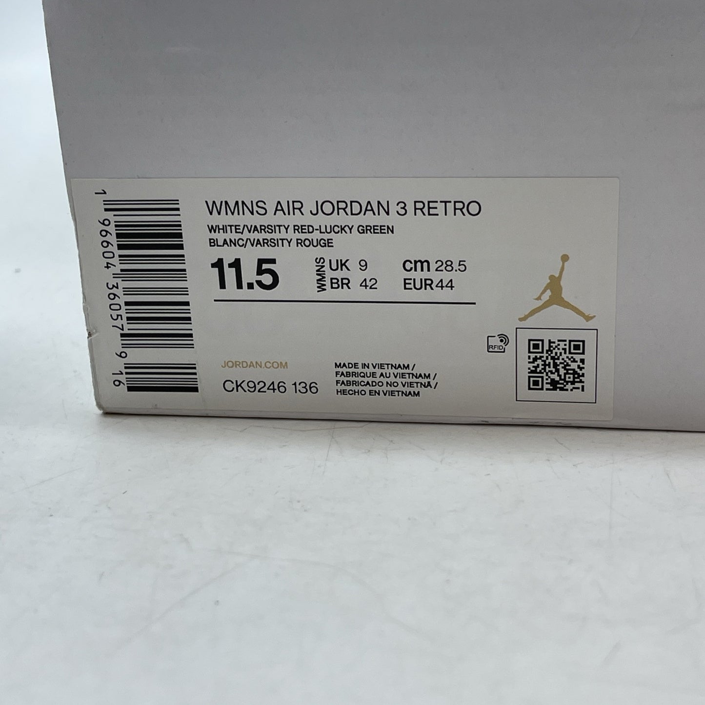 Size 11.5 - Nike Air Jordan 3 Retro Lucky Green White Grey. Suede (CK9246-136)