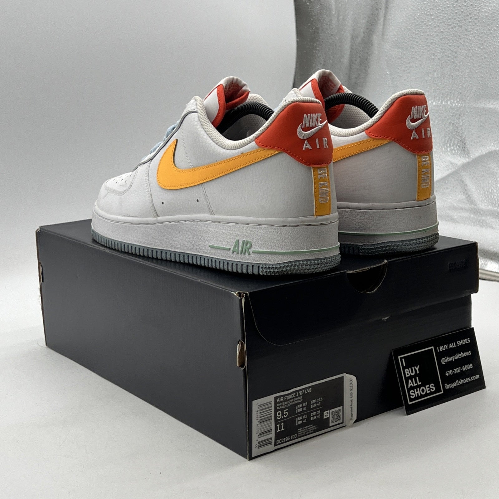 Size 9.5 - Nike Air Force 1 '07 LV8 Be Kind (DC2196-100)