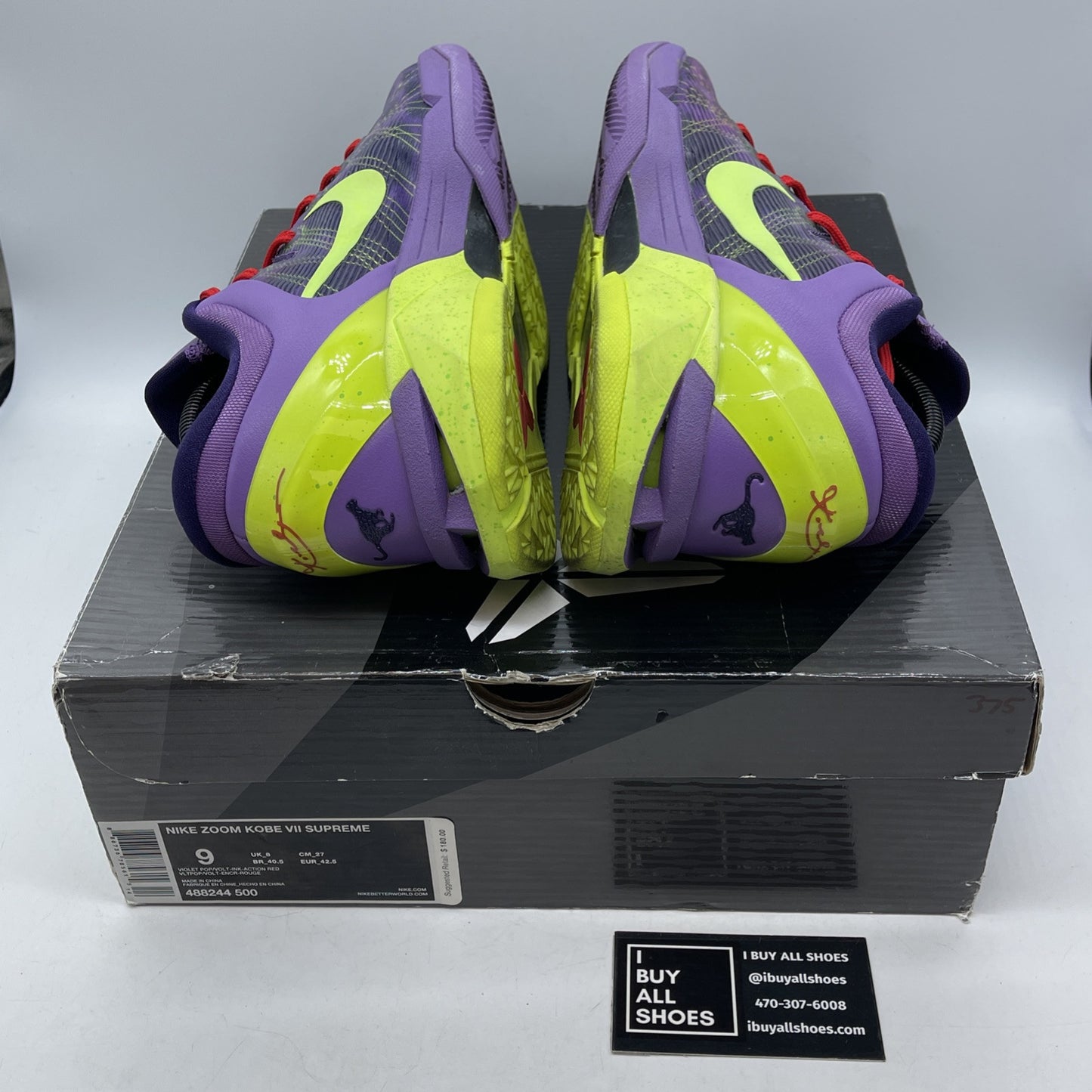 Size 9 - Nike Zoom Kobe 7 Supreme Christmas Purple Suede Leather (488244-500)