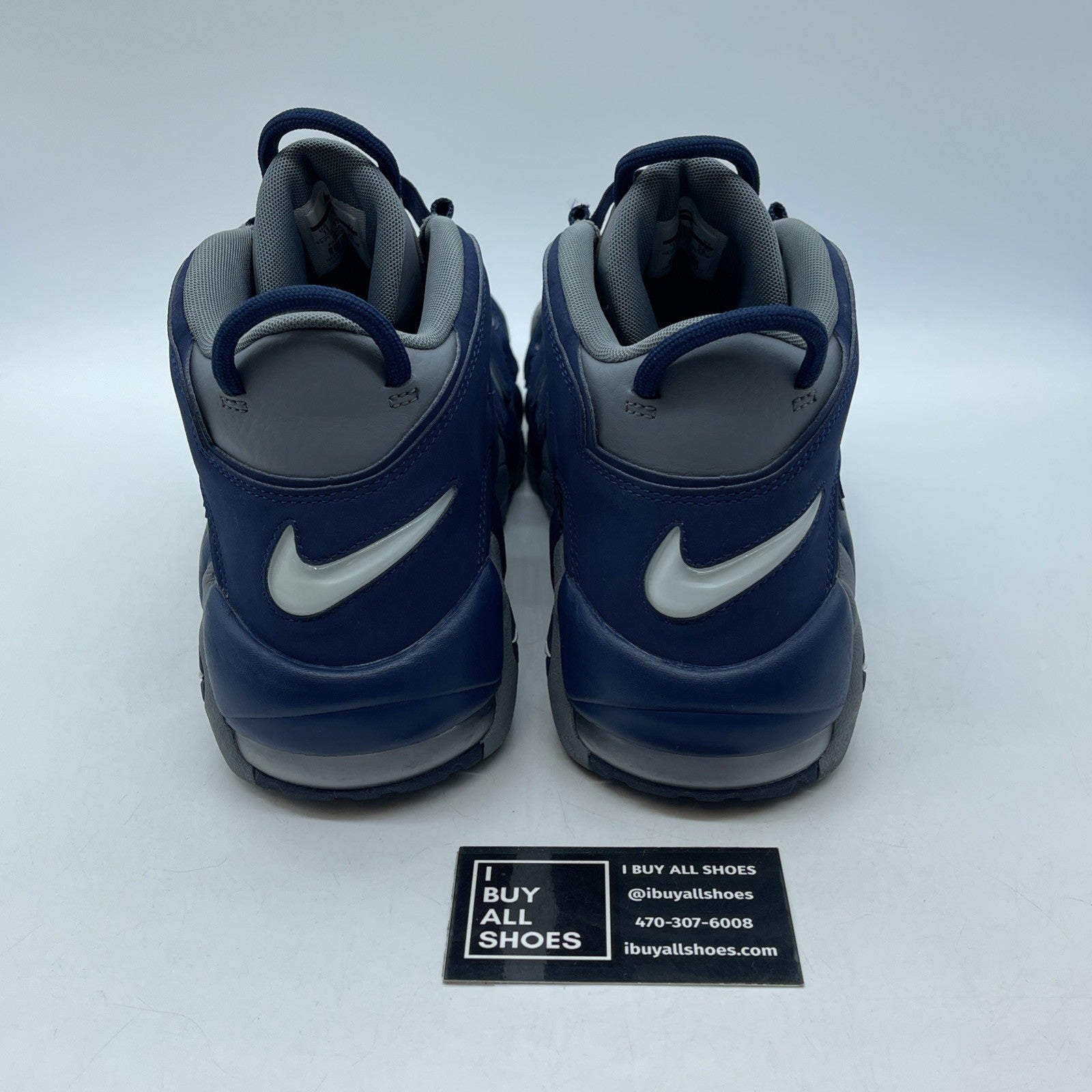 Size 11 - Nike Air More Uptempo Georgetown Blue Grey Leather Suede (921948-003)