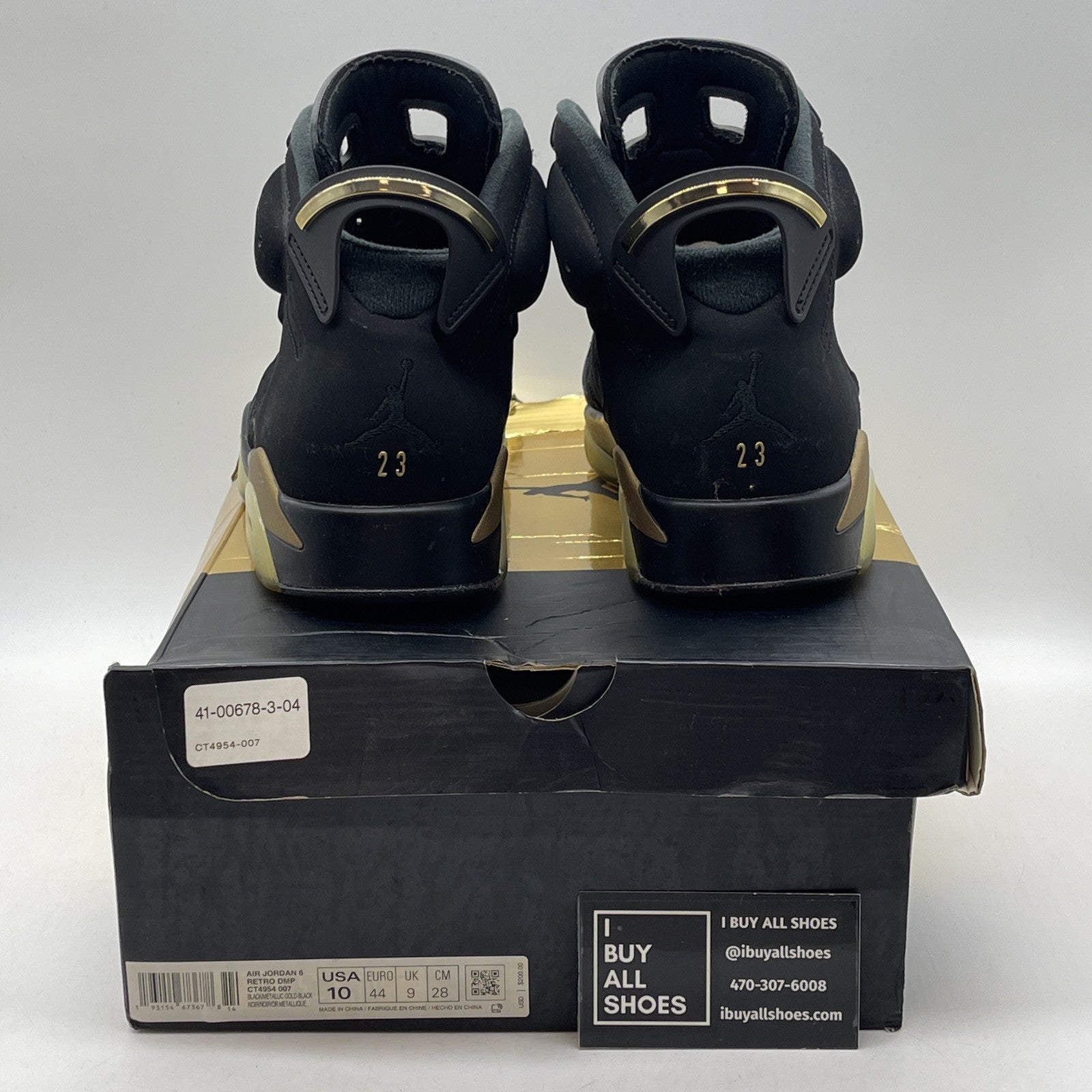Size 10 - Jordan 6 Retro Defining Moments 2020 Black Gold Suede (CT4954-007)