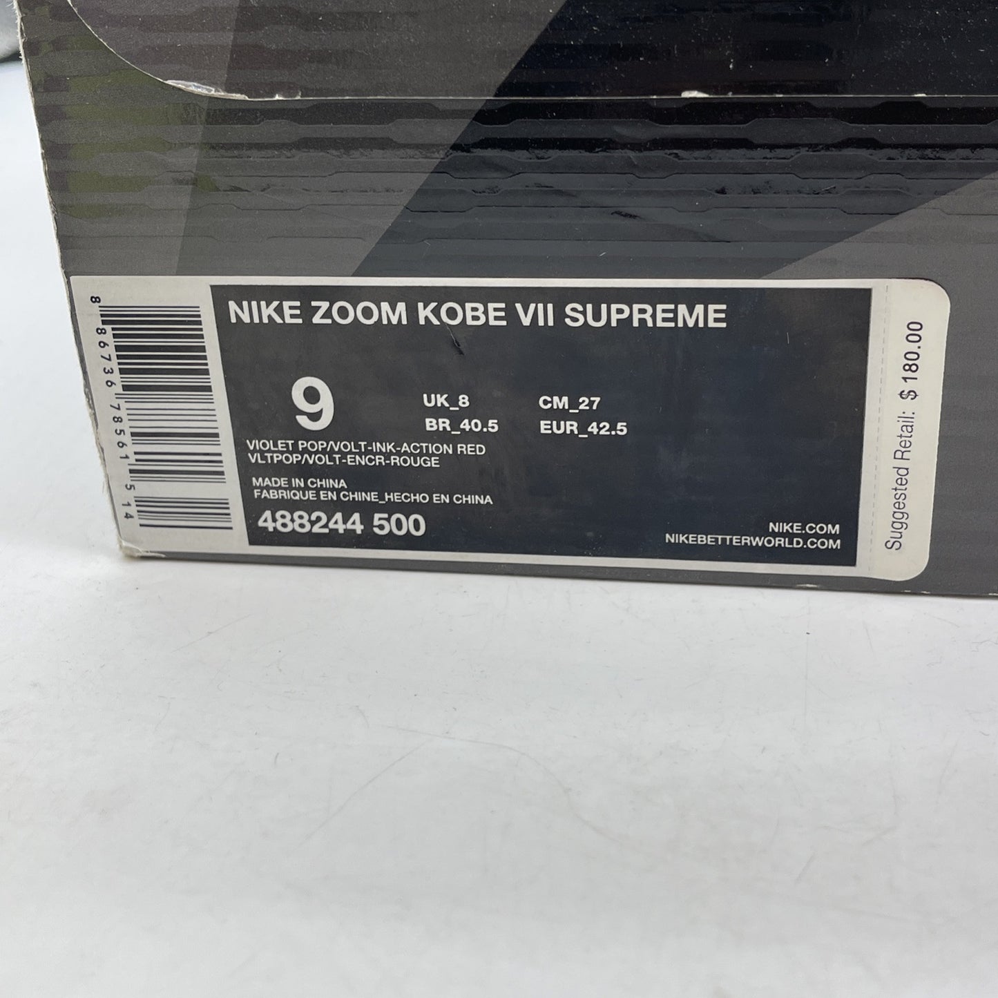 Size 9 - Nike Zoom Kobe 7 Supreme Christmas Purple Suede Leather (488244-500)