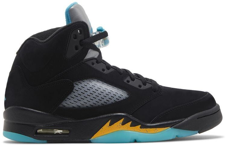 Size 10 - Jordan 5 Retro Mid Aqua Black Blue Yellow Suede (DD0587-047)