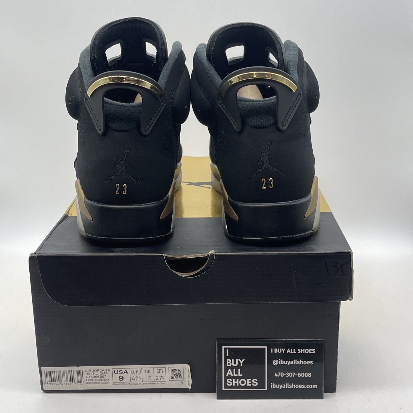Size 9 - Jordan 6 Retro Defining Moments Black Gold Suede (CT4954-007)