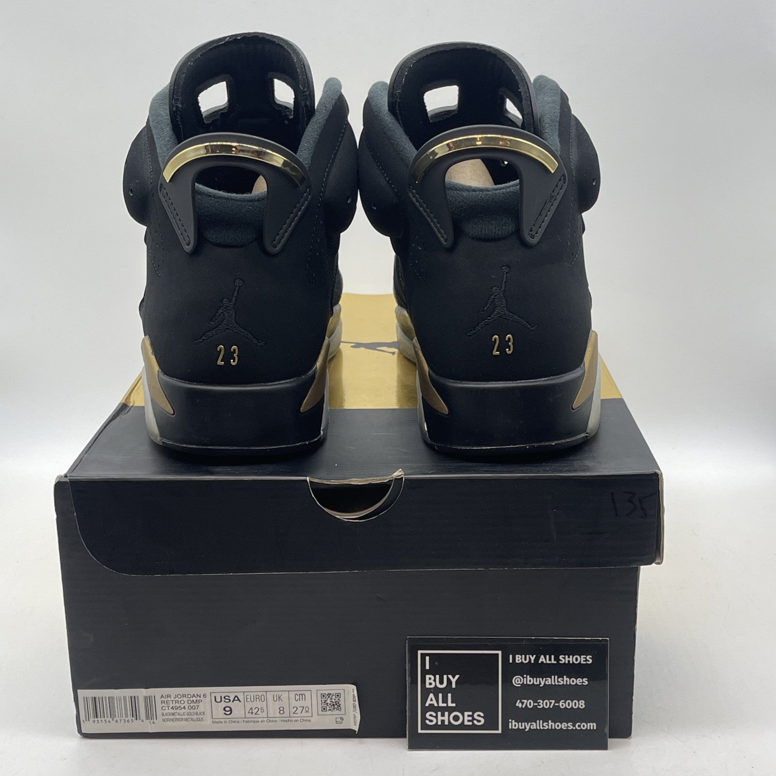 Size 9 - Jordan 6 Retro Defining Moments Black Gold Suede (CT4954-007)
