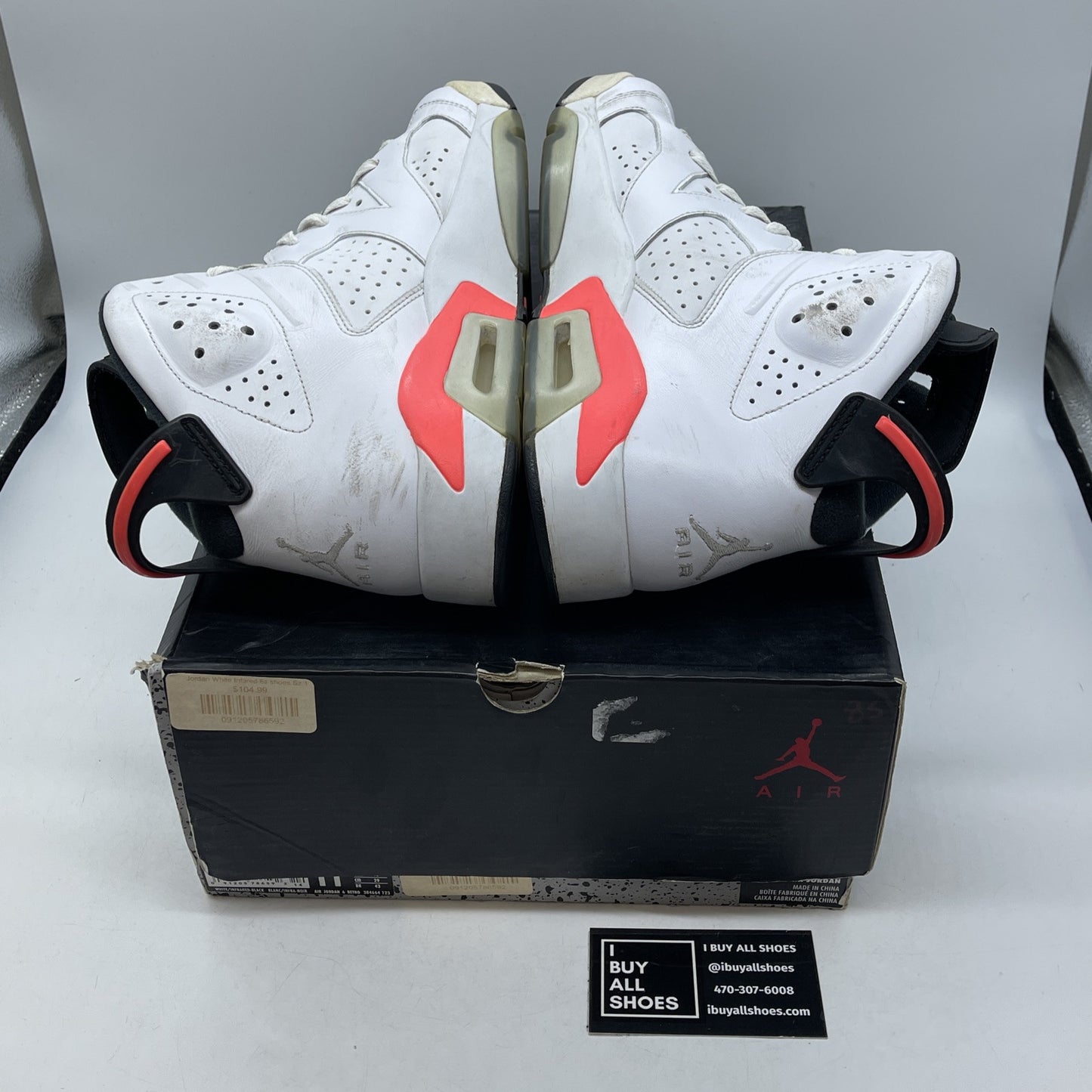 Size 11 - Air Jordan 6 Retro 2014 White Infrared Pink Leather (384664-123)