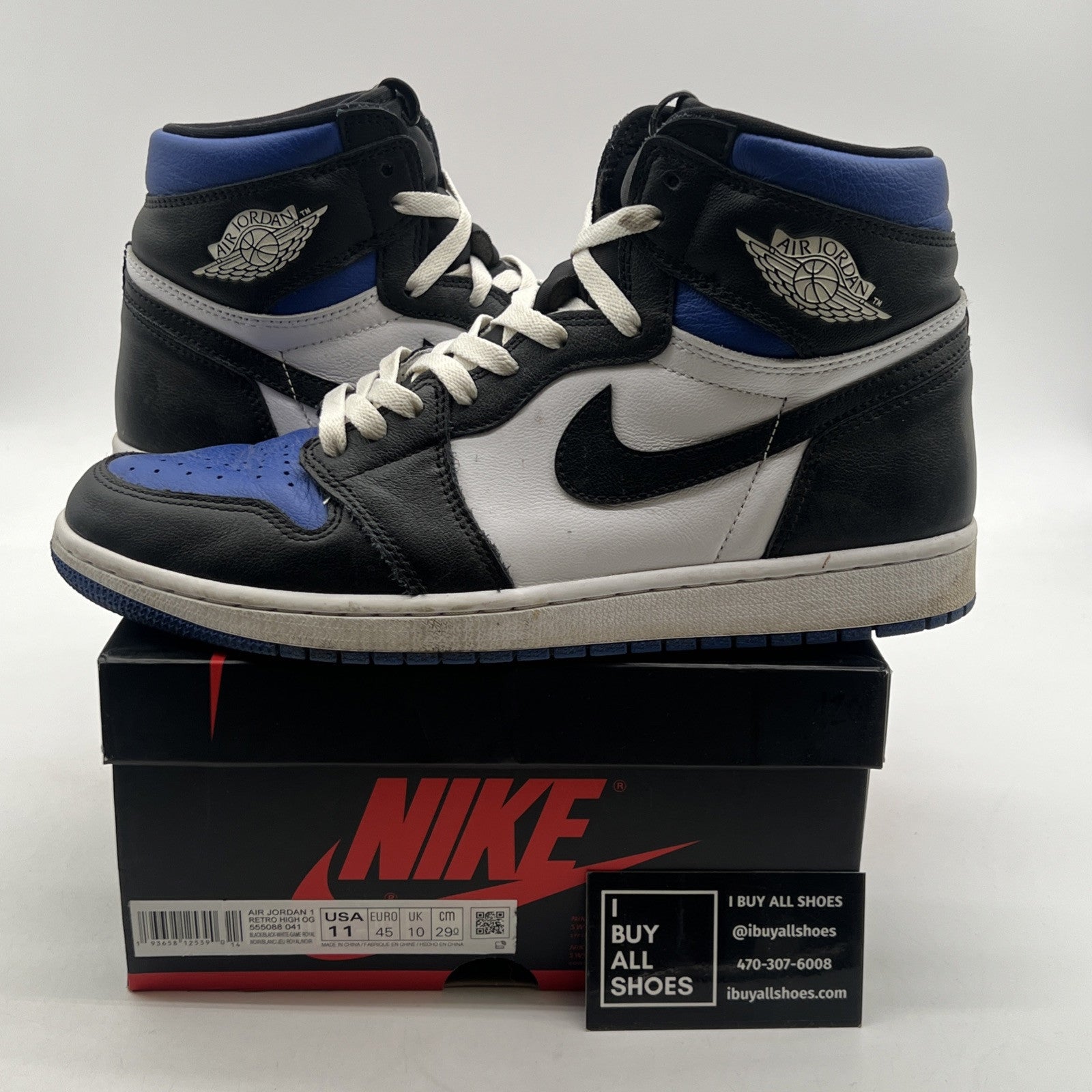 Size 11 -  Air Jordan 1 Retro OG High Royal Toe (555088-041)