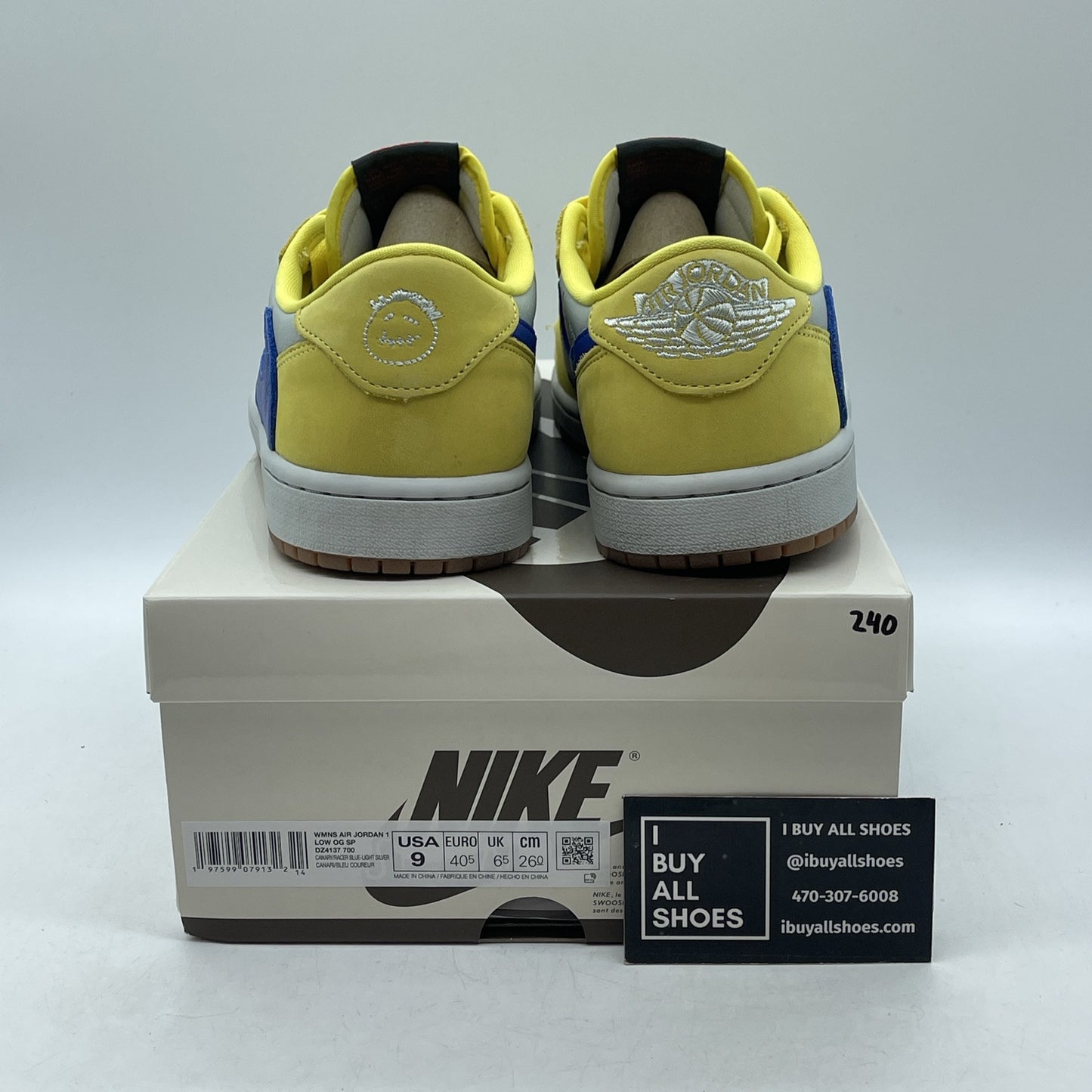 Size 9W - Travis Scott x Air Jordan 1 Retro OG SP Low Canary Suede (DZ4137-700)